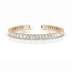 Austin 10 CT Emerald Tennis Lab Grown Diamond Bracelet - 14K Yellow Gold (RTS)