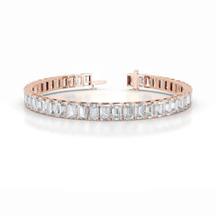 Austin 18.5 CT Emerald Tennis Lab Grown Diamond Bracelet - 14K Rose Gold (RTS)