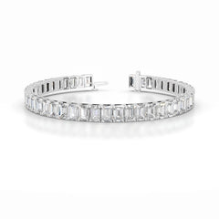 Austin 18.5 CT Emerald Tennis Lab Grown Diamond Bracelet - 14K White Gold (RTS)