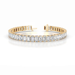 Austin 18.5 CT Emerald Tennis Lab Grown Diamond Bracelet - 14K Yellow Gold (RTS)