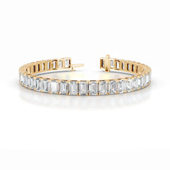 Austin 21.5 CT Emerald Tennis Lab Grown Diamond Bracelet - 14K Yellow Gold (RTS)