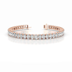 Audrey 12.5 CT Oval Tennis Lab Grown Diamond Bracelet - 14K Rose Gold (RTS)