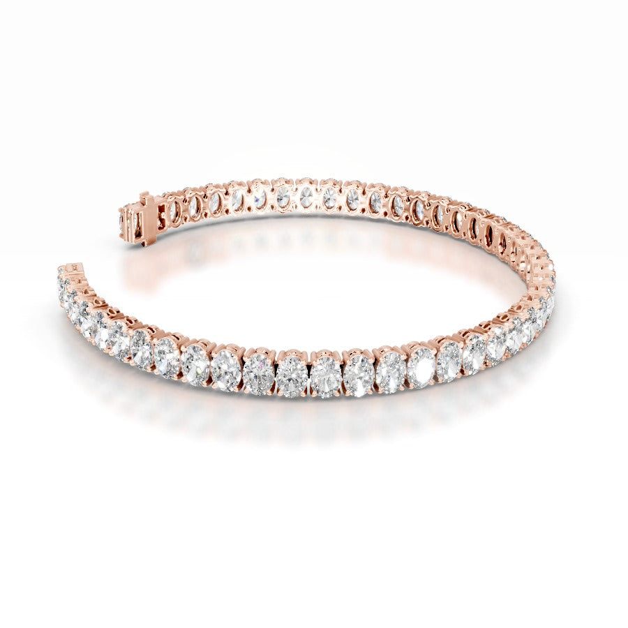 Audrey 12.5 CT Oval Tennis Lab Grown Diamond Bracelet - 14K Rose Gold