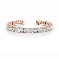 Audrey 16.5 CT Oval Tennis Lab Grown Diamond Bracelet - 14K Rose Gold (RTS)