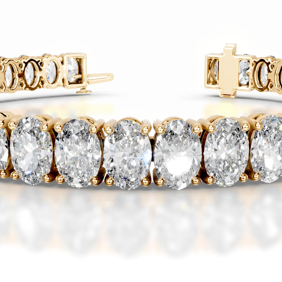Audrey 18.5 CT Oval Tennis Lab Grown Diamond Bracelet - 14K White Gold