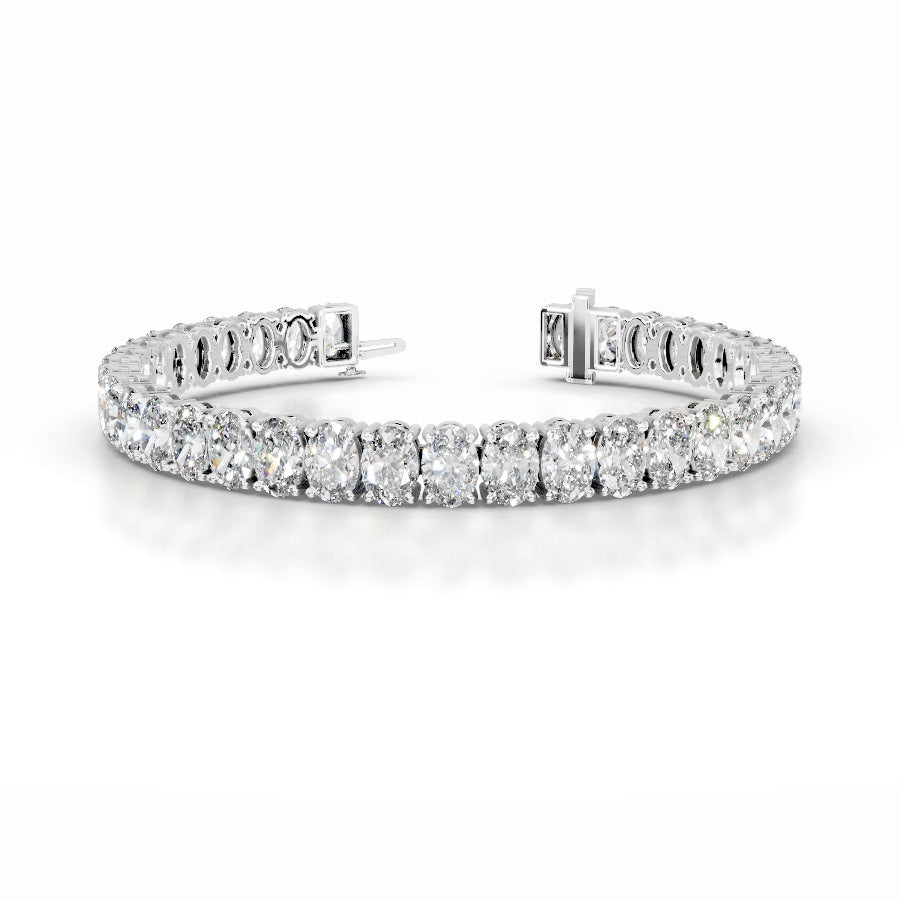 Audrey 18.5 CT Oval Tennis Lab Grown Diamond Bracelet - 14K Yellow Gold