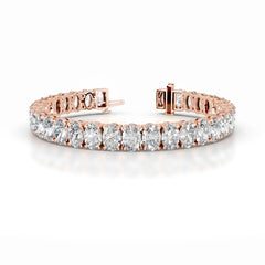 Audrey 24 CT Oval Tennis Lab Grown Diamond Bracelet - 14K Rose Gold (RTS)