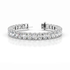 Audrey 24 CT Oval Tennis Lab Grown Diamond Bracelet - 14K White Gold (RTS)