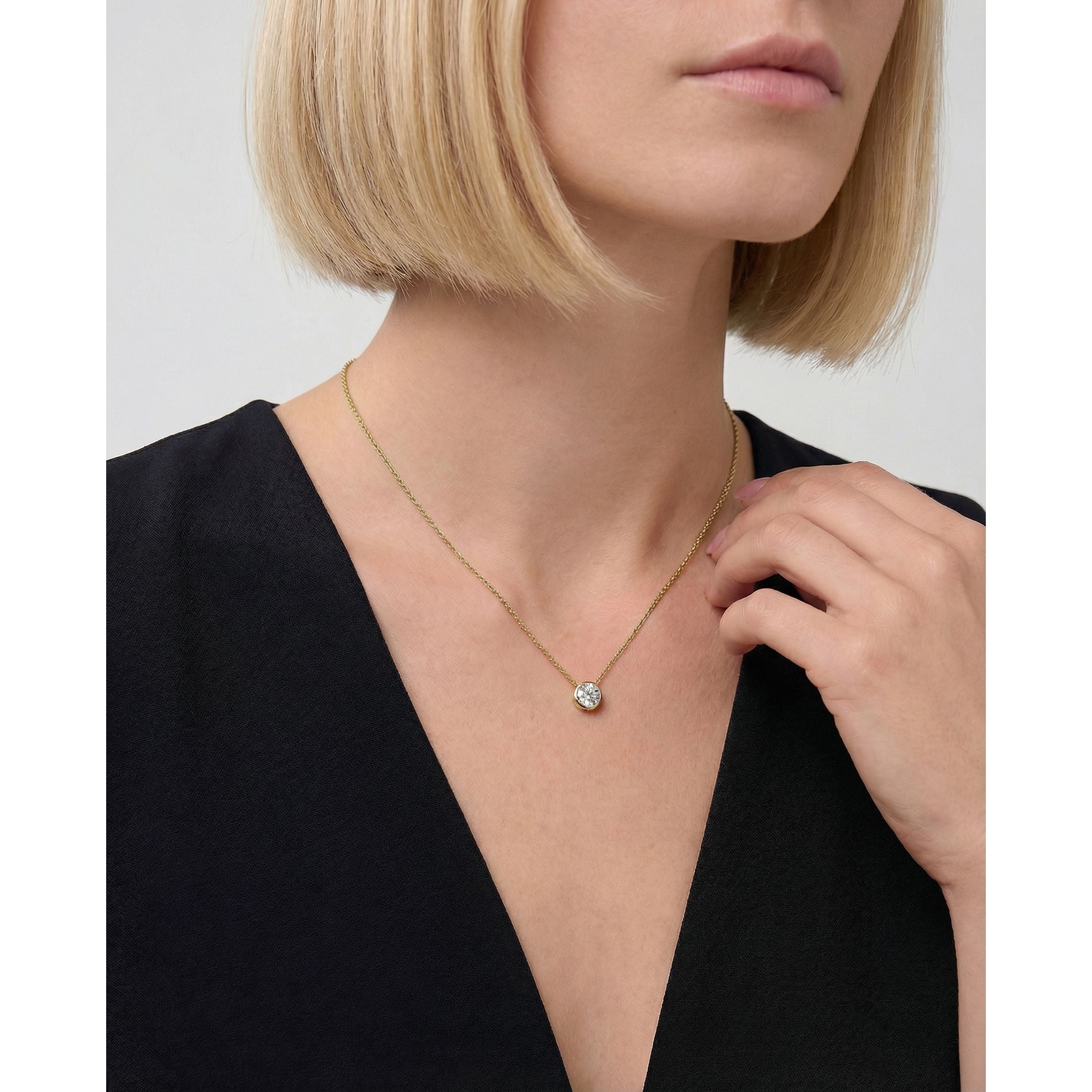 Beyonce Lab Grown Diamond Pendant (2 Carat) -18K Yellow Gold