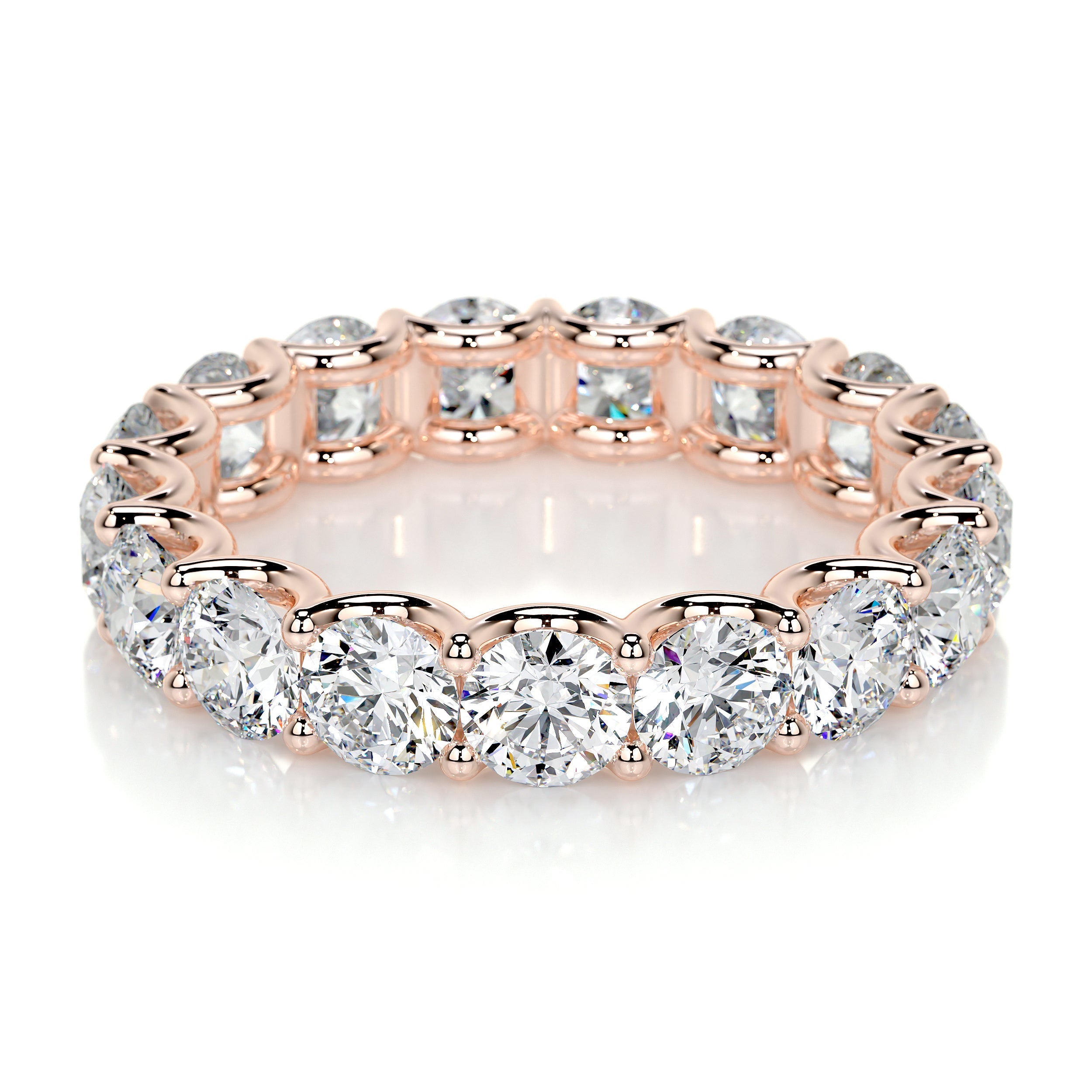 Trinity Lab Grown Eternity Wedding Ring -14K Rose Gold (RTS)