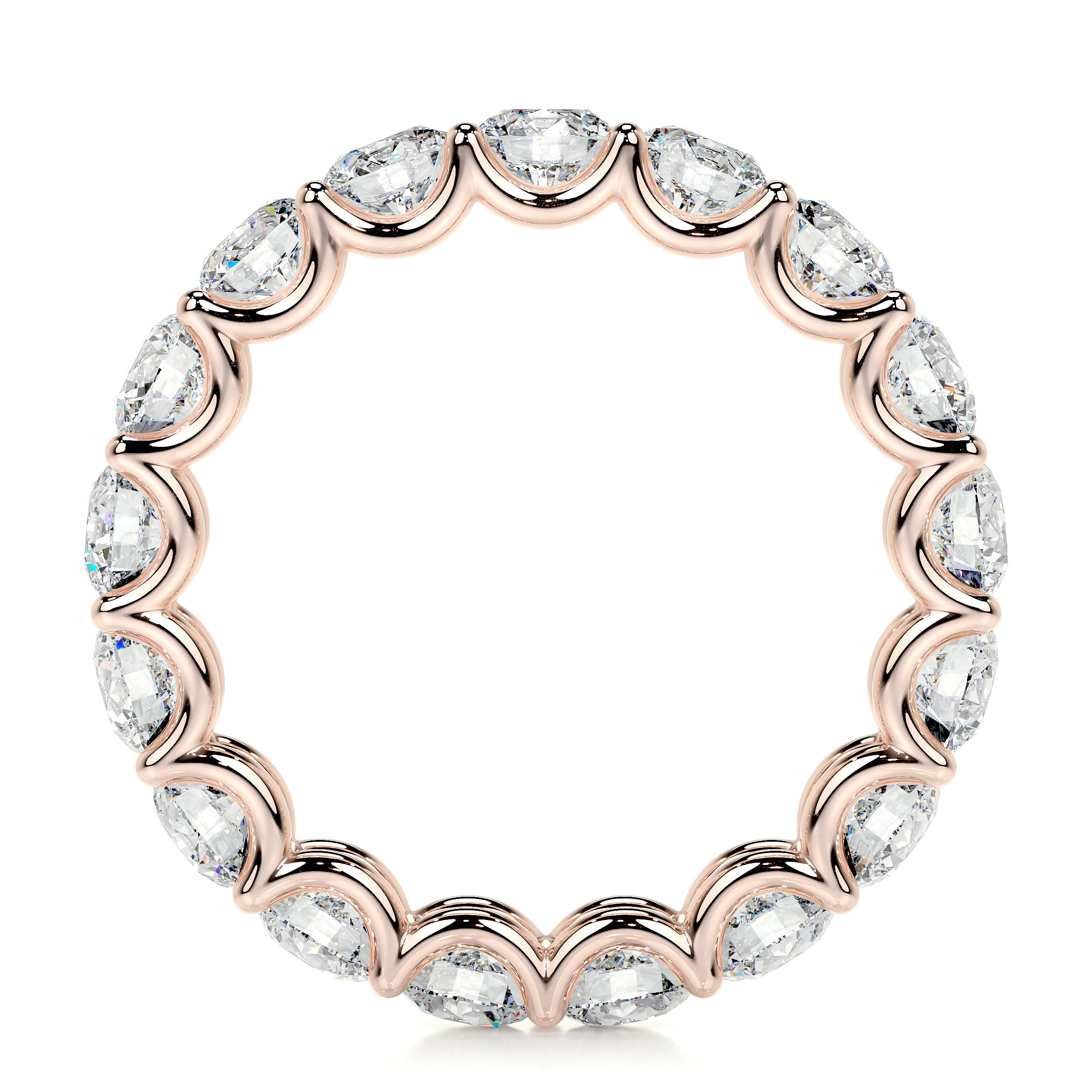 Trinity Lab Grown Eternity Wedding Ring -14K Rose Gold (RTS)