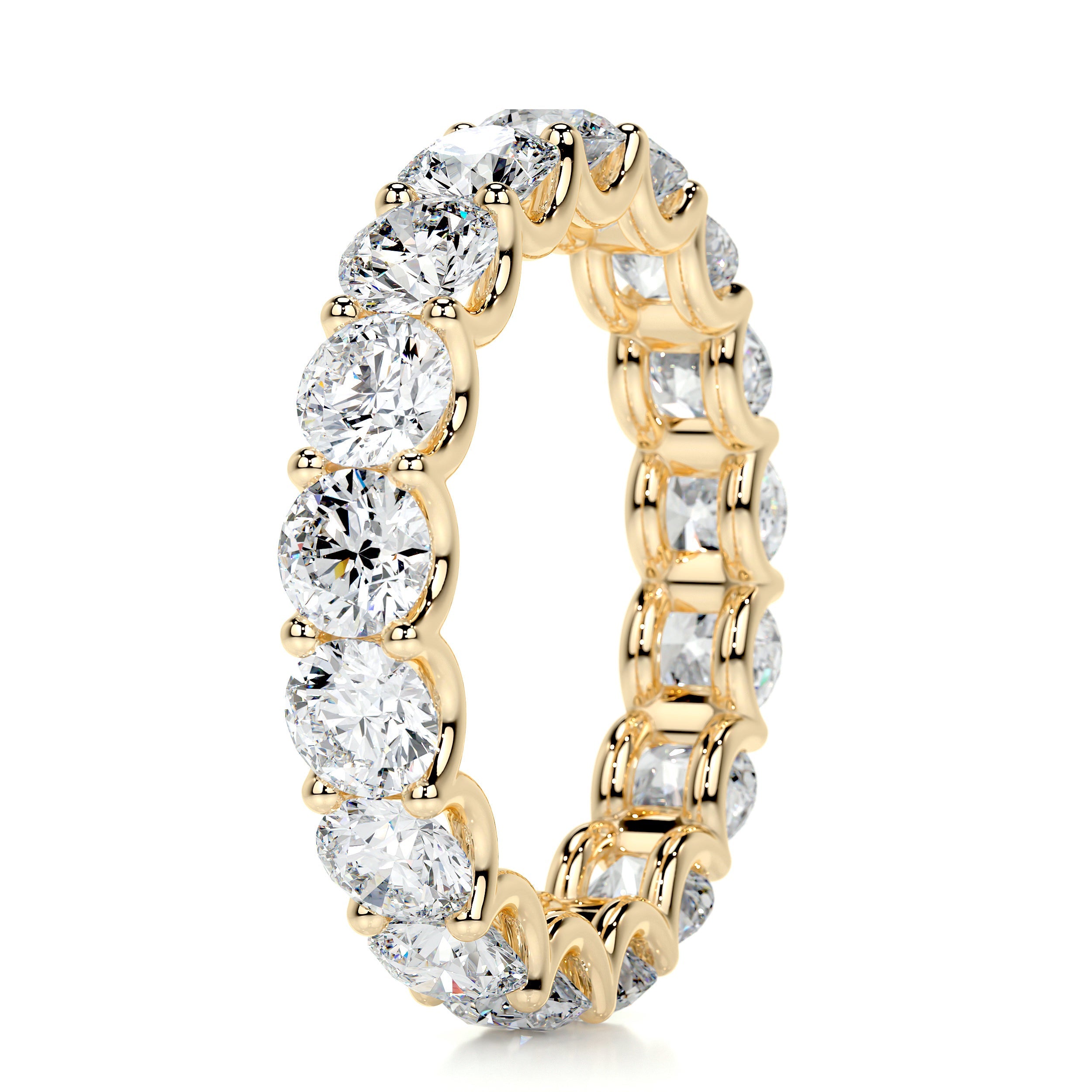 Trinity Eternity Moissanite Wedding Ring   (4 Carat) -18K Yellow Gold (RTS)