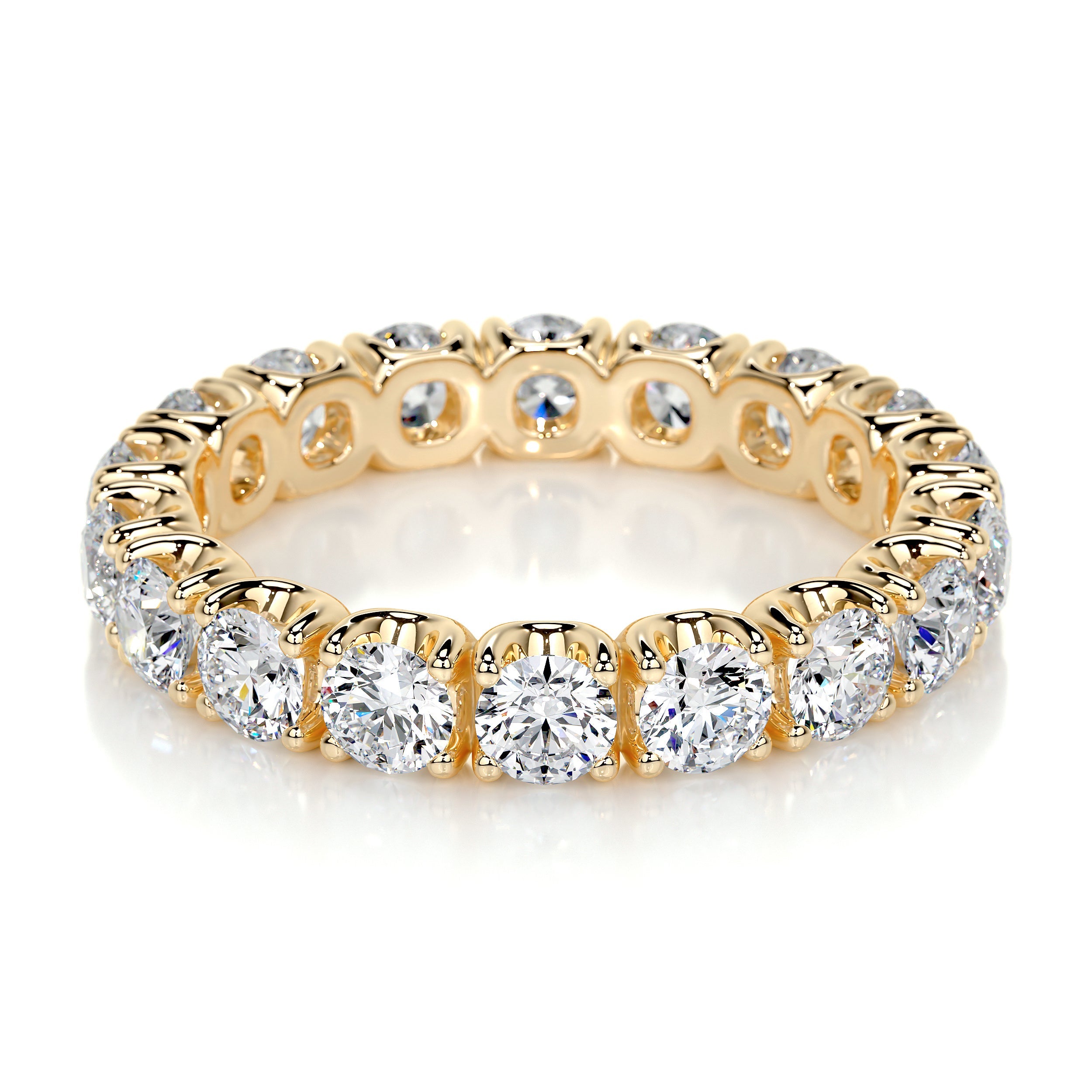 Trinity Lab Grown Eternity Wedding Ring (2.4 Carat) -18K Yellow Gold (RTS)