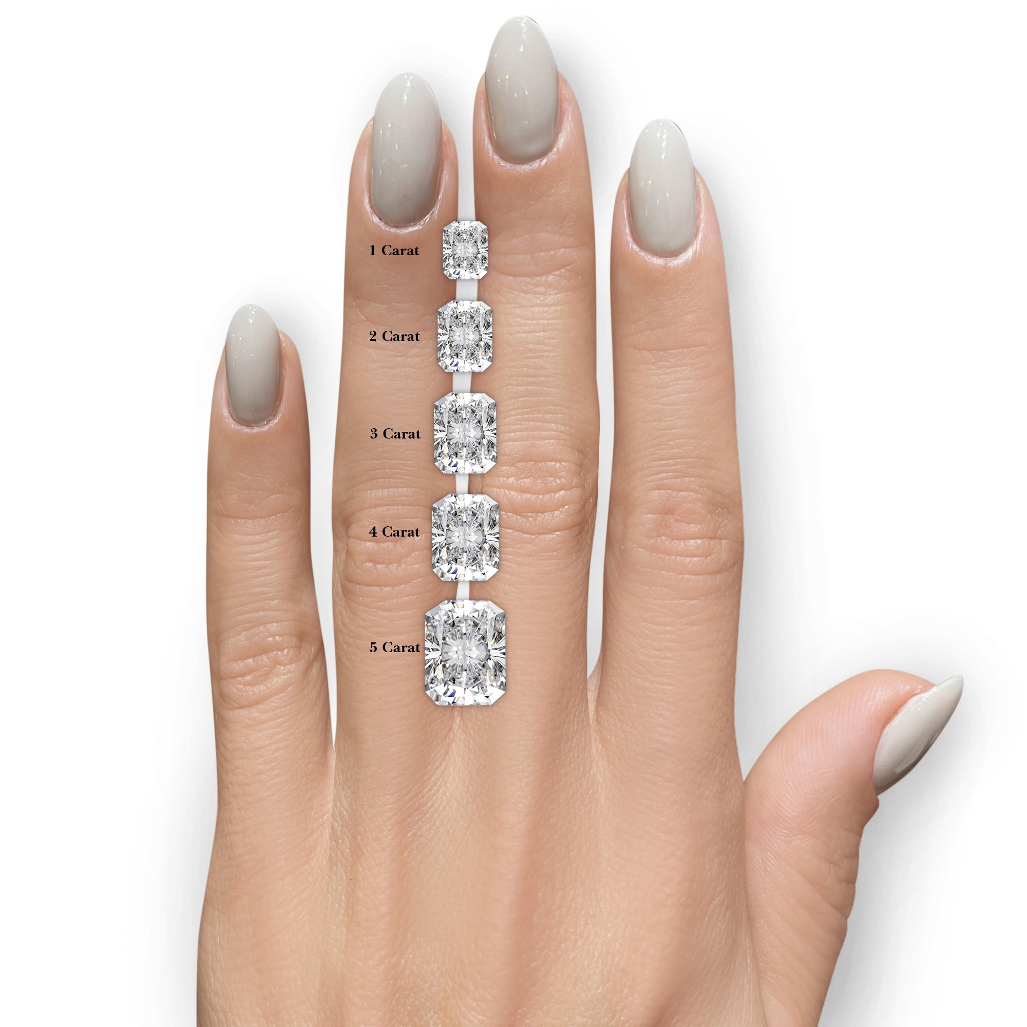 Luna Lab Grown Diamond ring elongated radiant -14K White Gold (RTS)