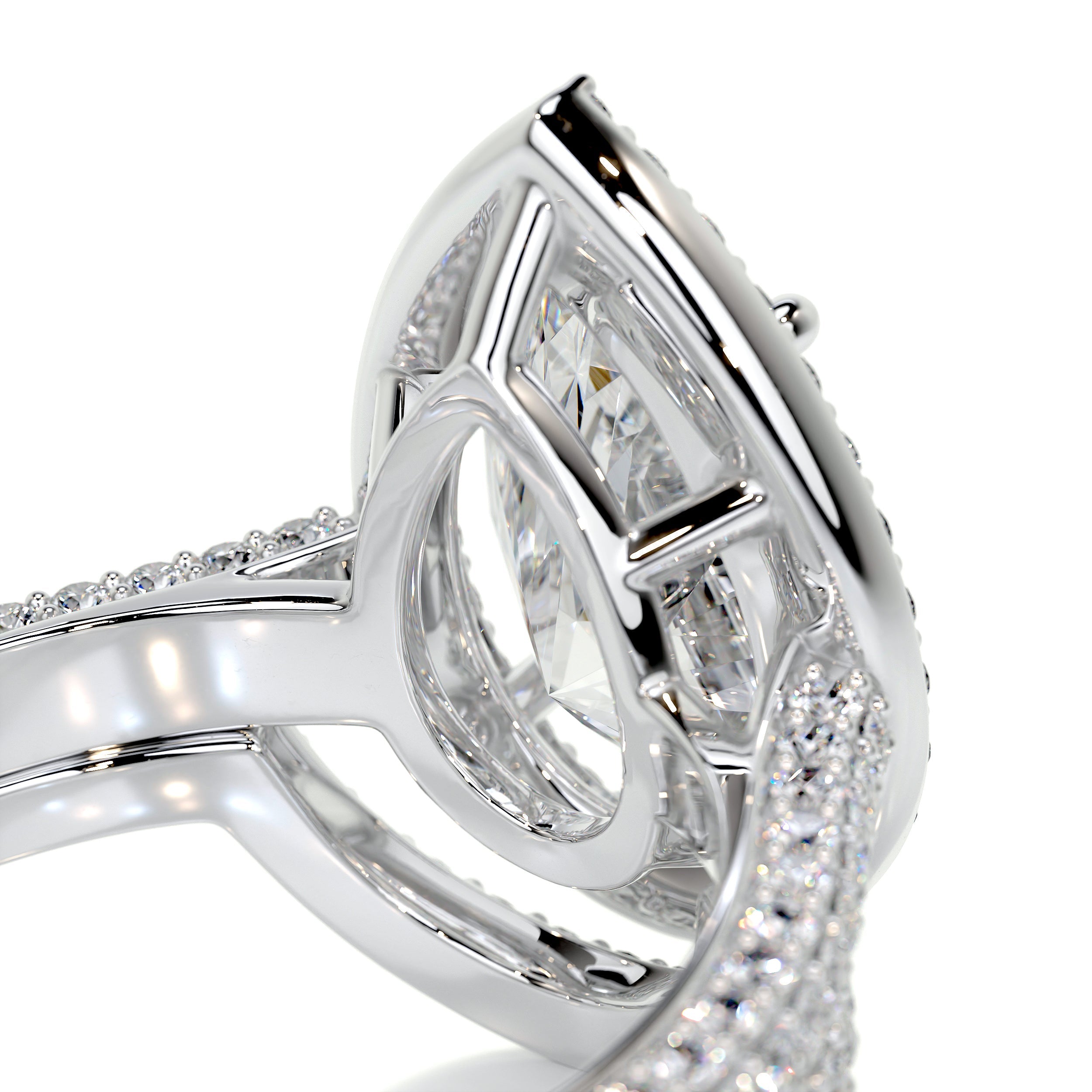 Maggie Moissanite & Diamonds Bridal Set -14K White Gold  (RTS)