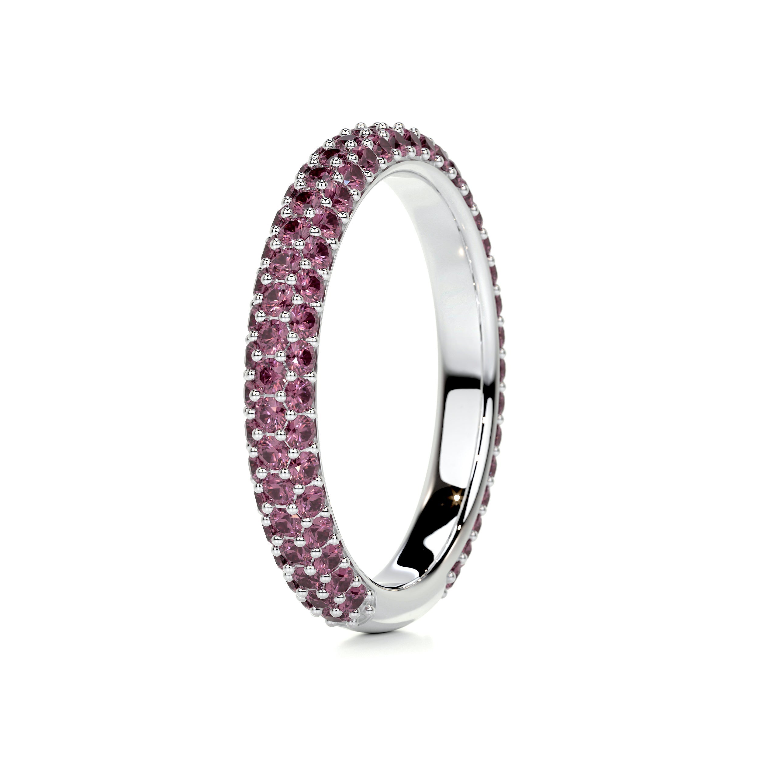 Emma Pink Gemstone Wedding Ring   (1.25 Carat) - 14K White Gold (RTS)