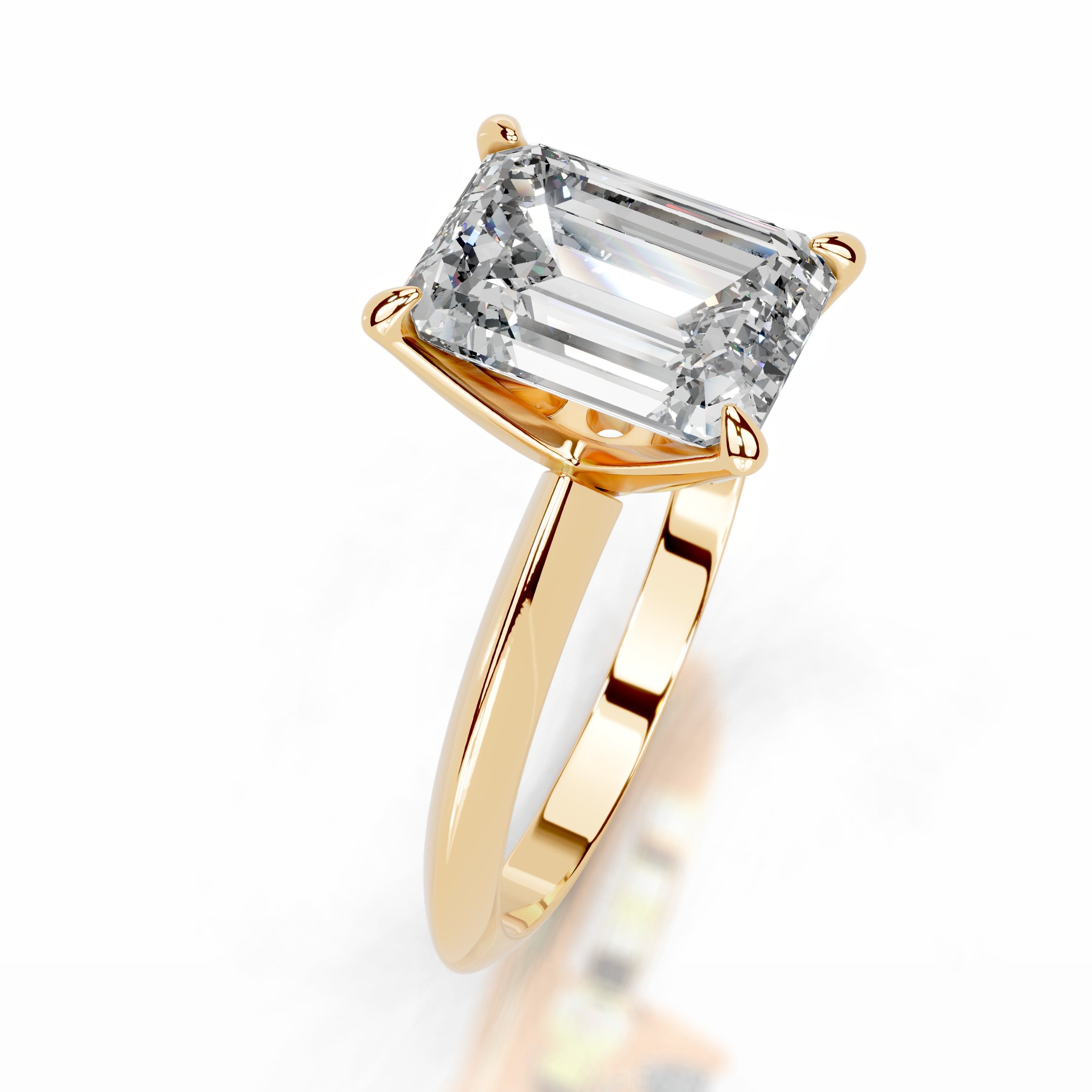 Evie Diamond Engagement Ring - 18K Yellow Gold