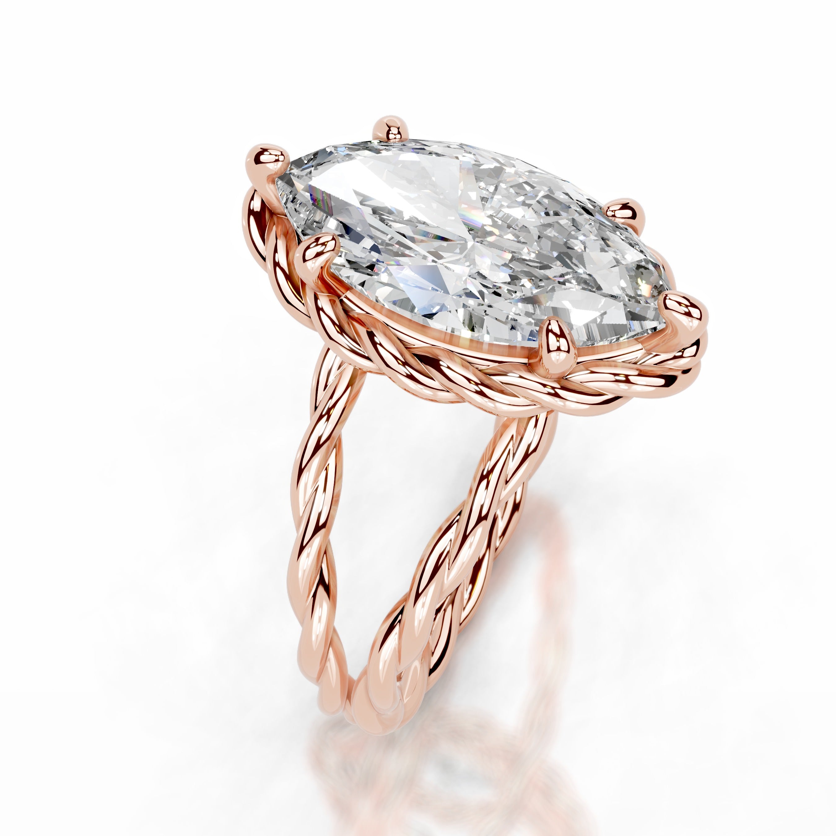 Yul Diamond Engagement Ring - 14K Rose Gold