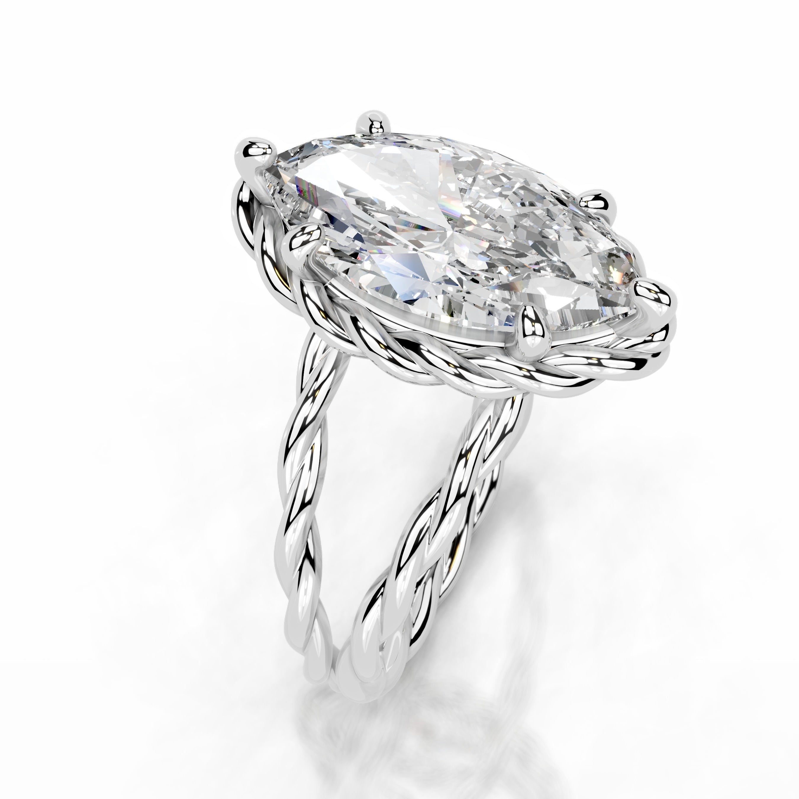 Yul Diamond Engagement Ring - 14K White Gold