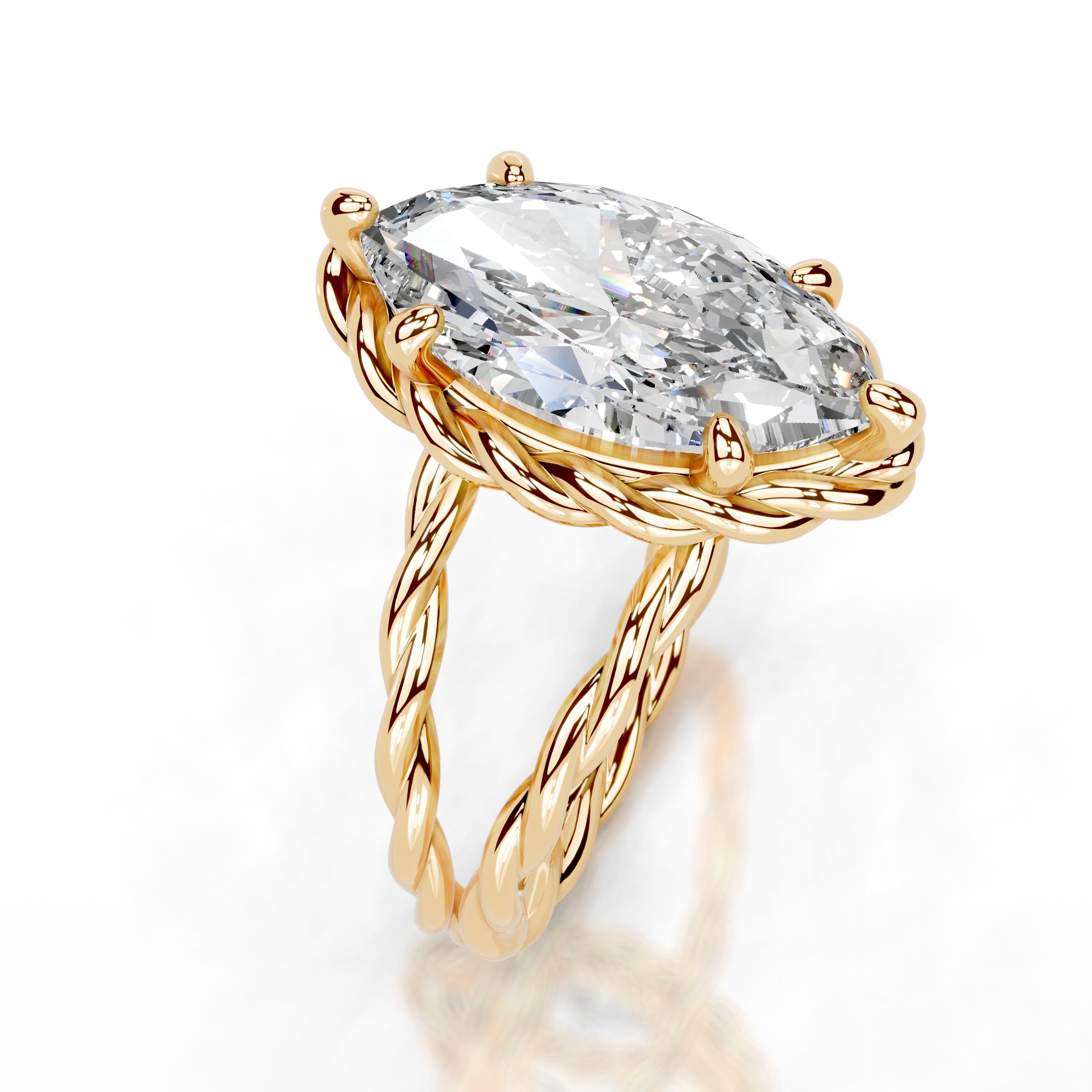 Yul Diamond Engagement Ring - 18K Yellow Gold