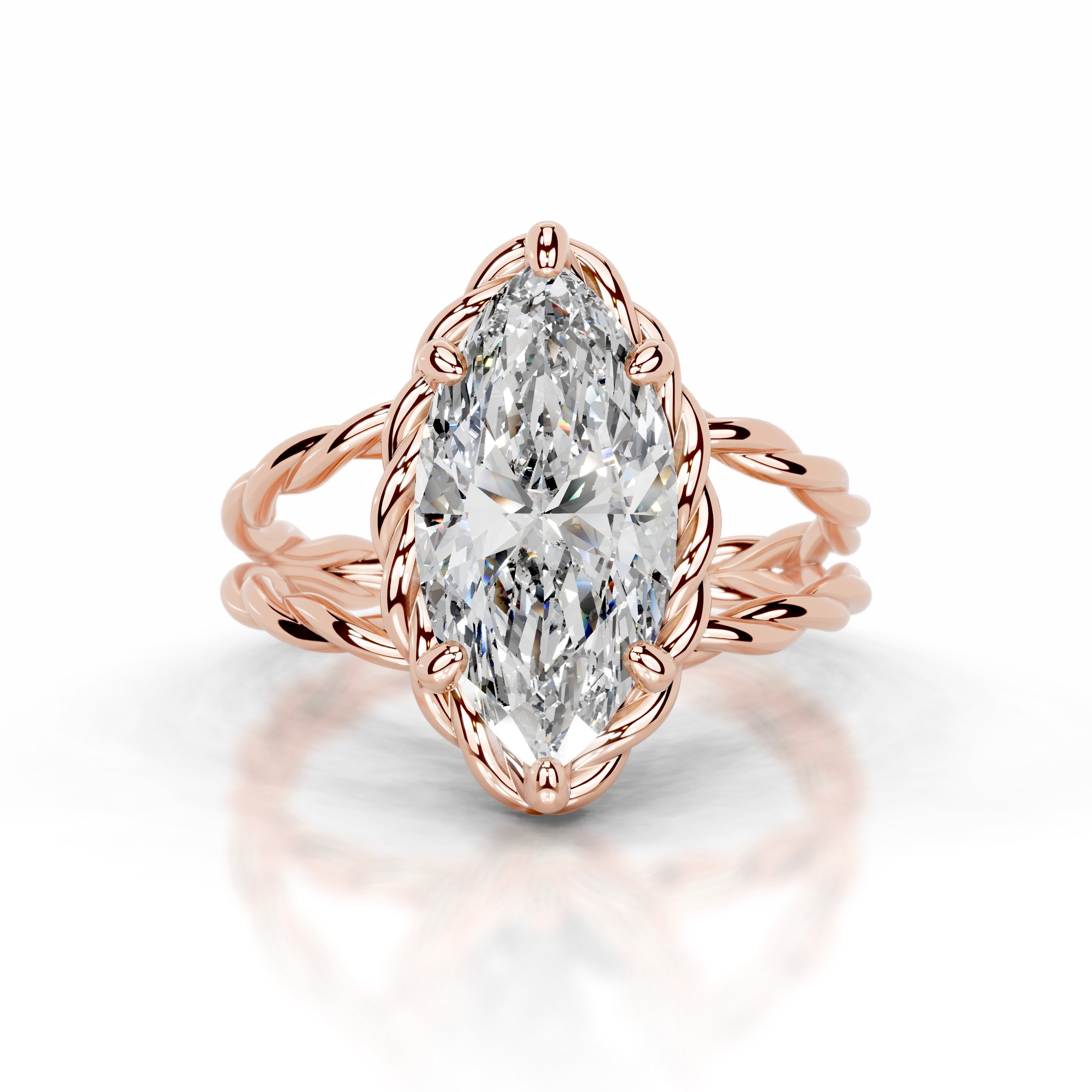 Yul Diamond Engagement Ring - 14K Rose Gold