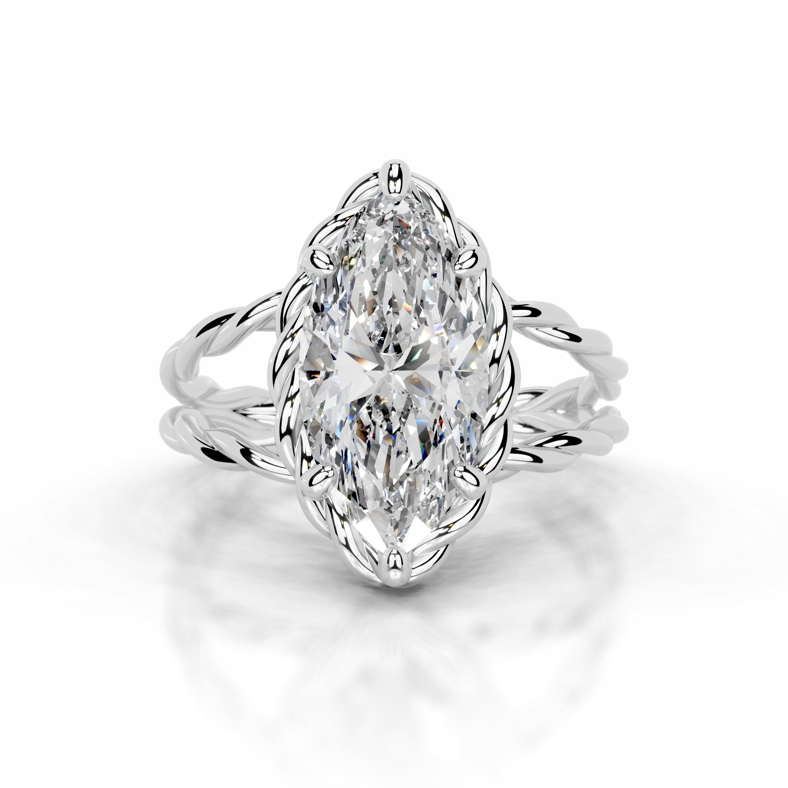 Yul Diamond Engagement Ring - 14K White Gold