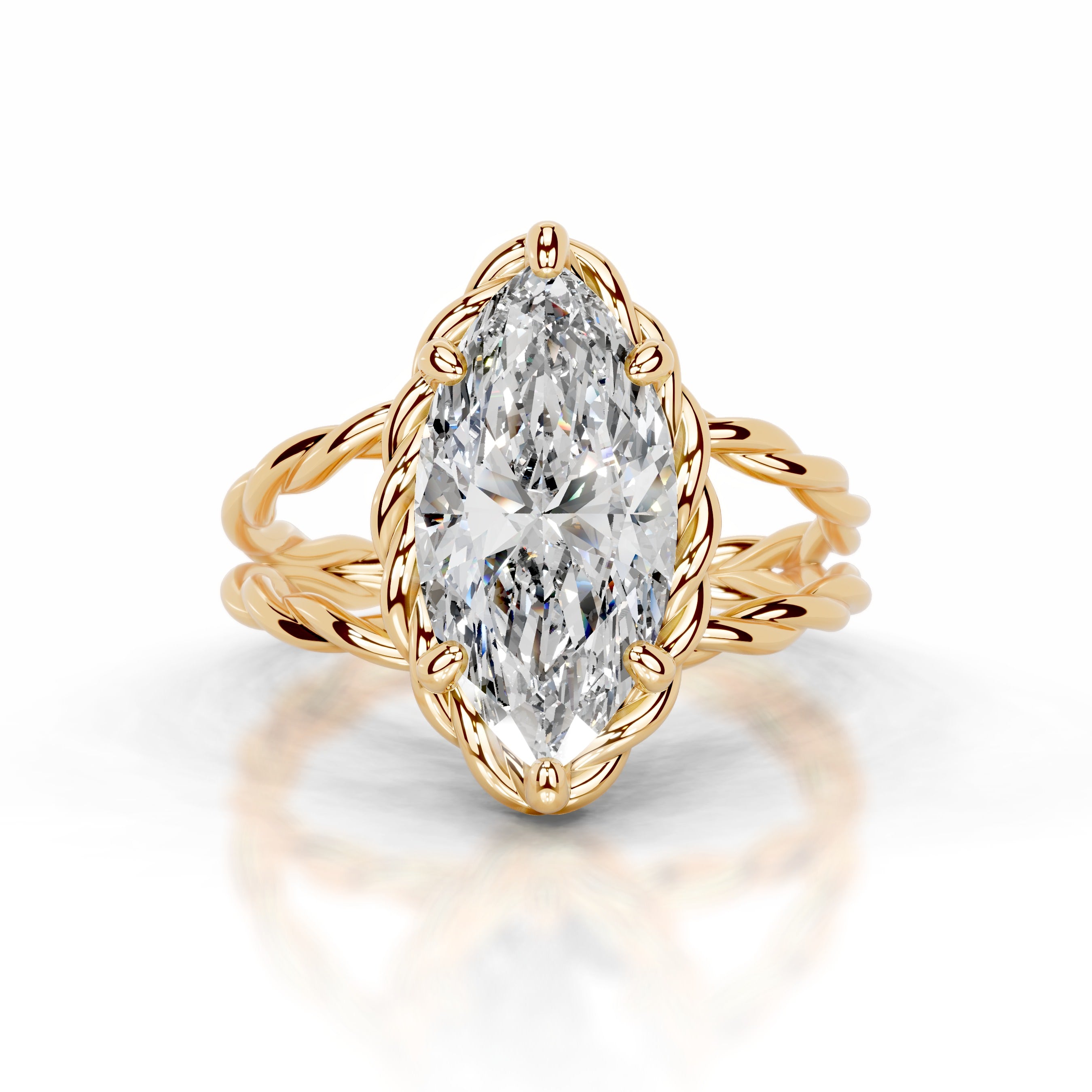 Yul Diamond Engagement Ring - 18K Yellow Gold