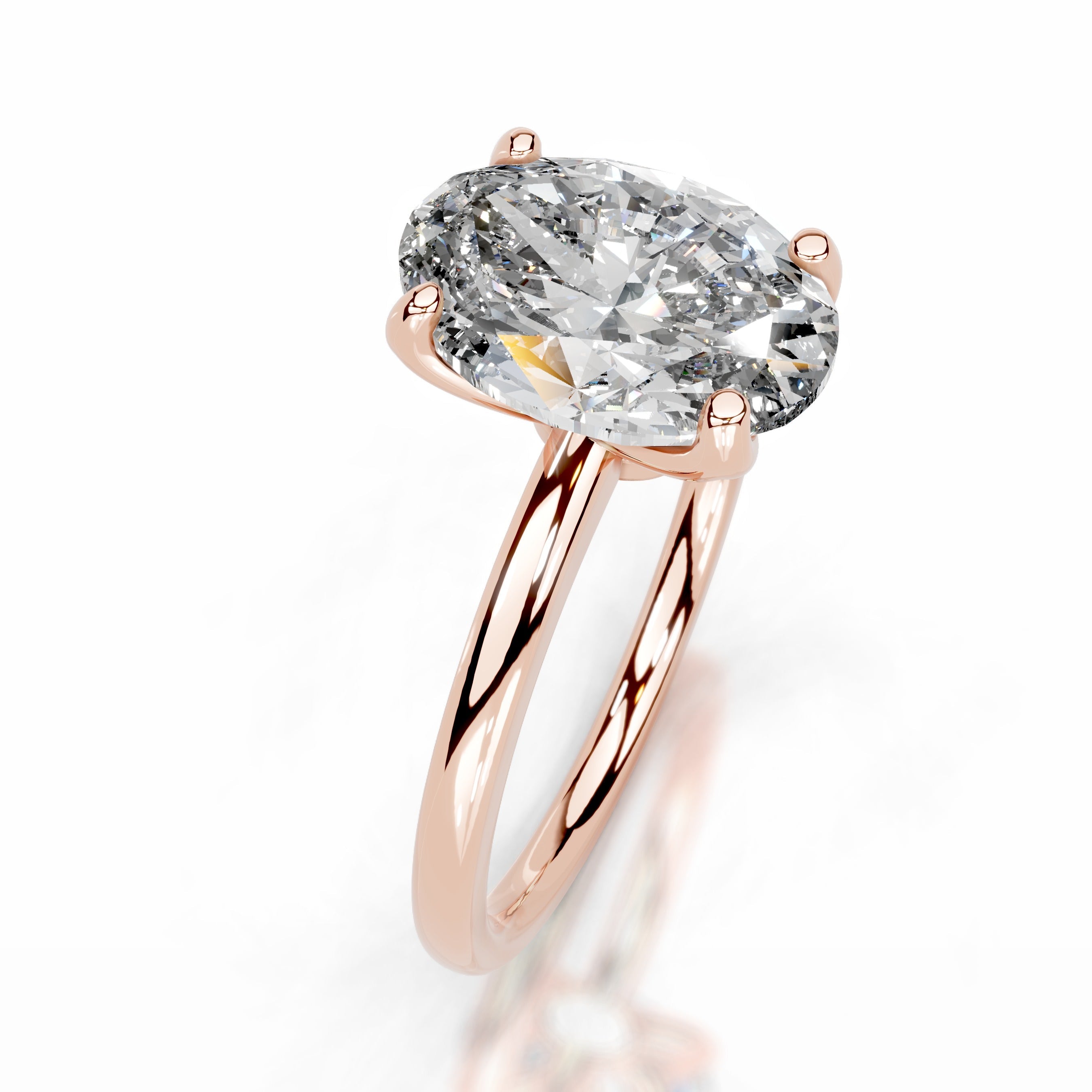 Phoenix Diamond Engagement Ring - 14K Rose Gold - Main Stone 3 Carat
