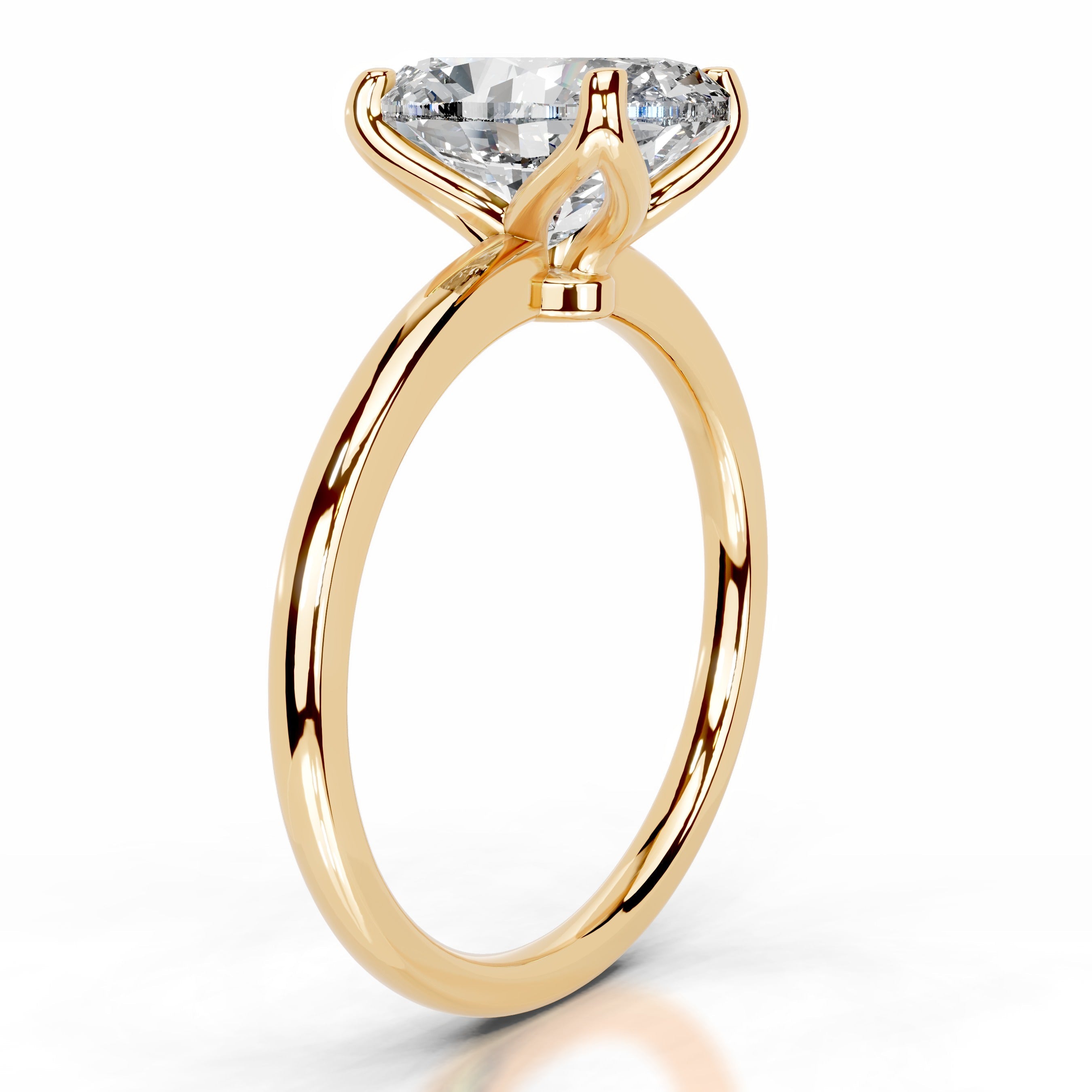 Phoenix Diamond Engagement Ring - 18K Yellow Gold - Main Stone 3 Carat