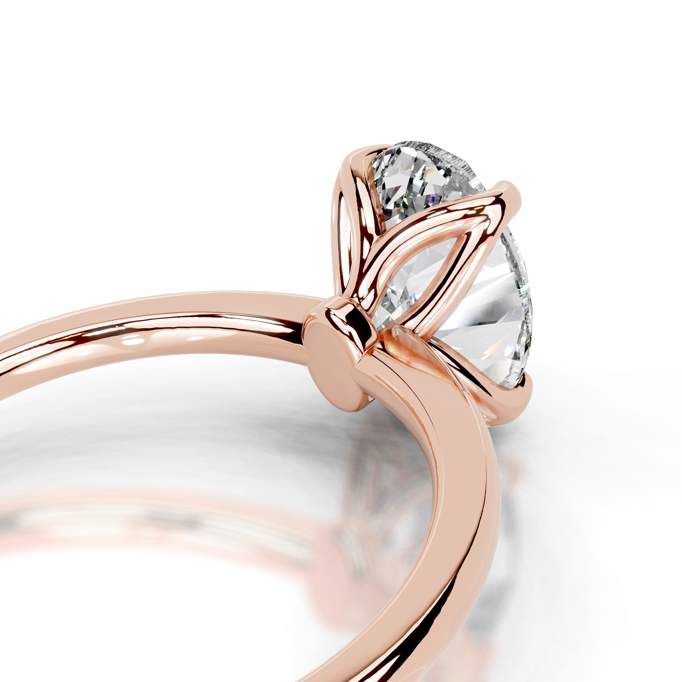 Phoenix Diamond Engagement Ring - 14K Rose Gold - Main Stone 3 Carat