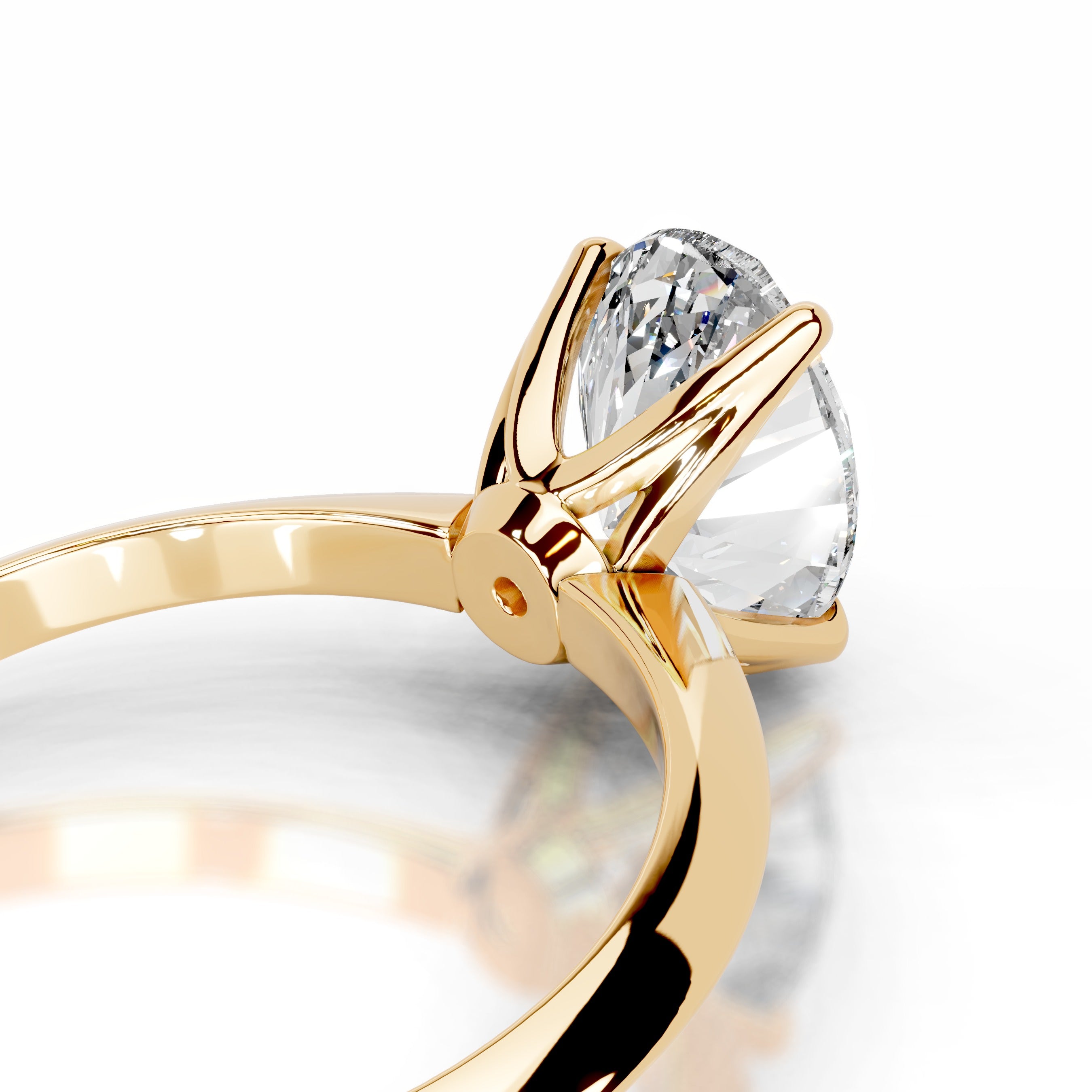 Evie Diamond Engagement Ring - 18K Yellow Gold