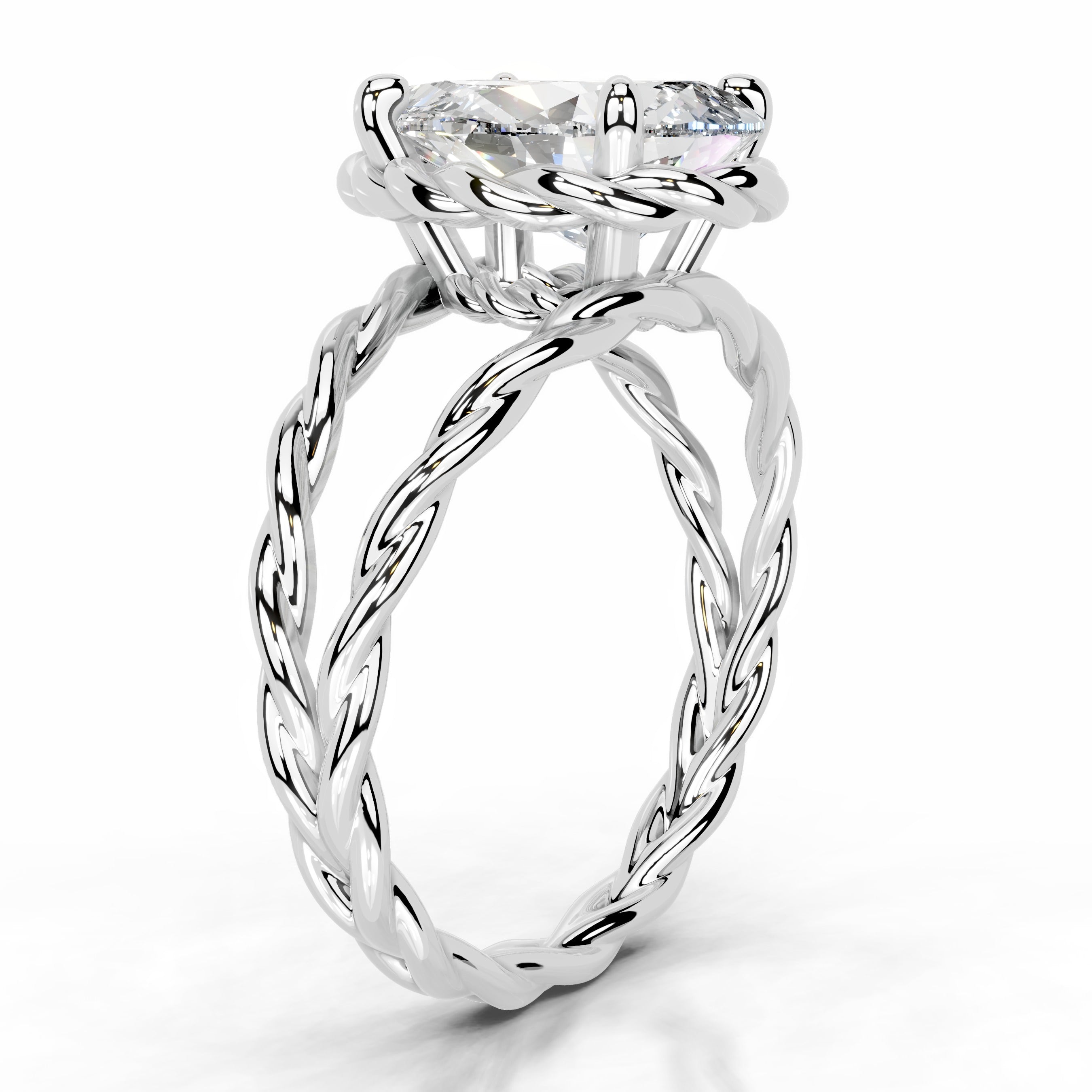 Yul Diamond Engagement Ring - 14K White Gold