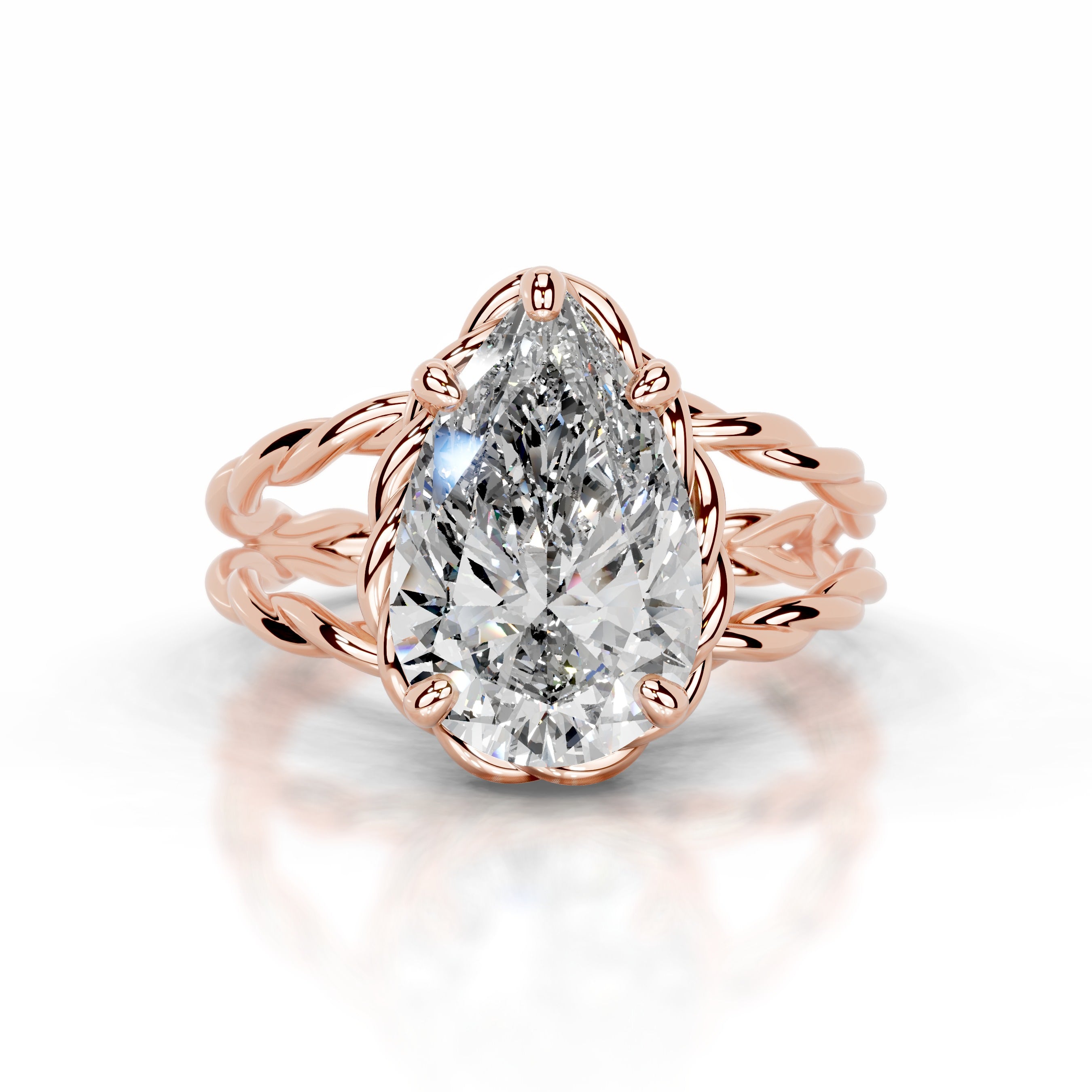 Yul Diamond Engagement Ring - 14K Rose Gold