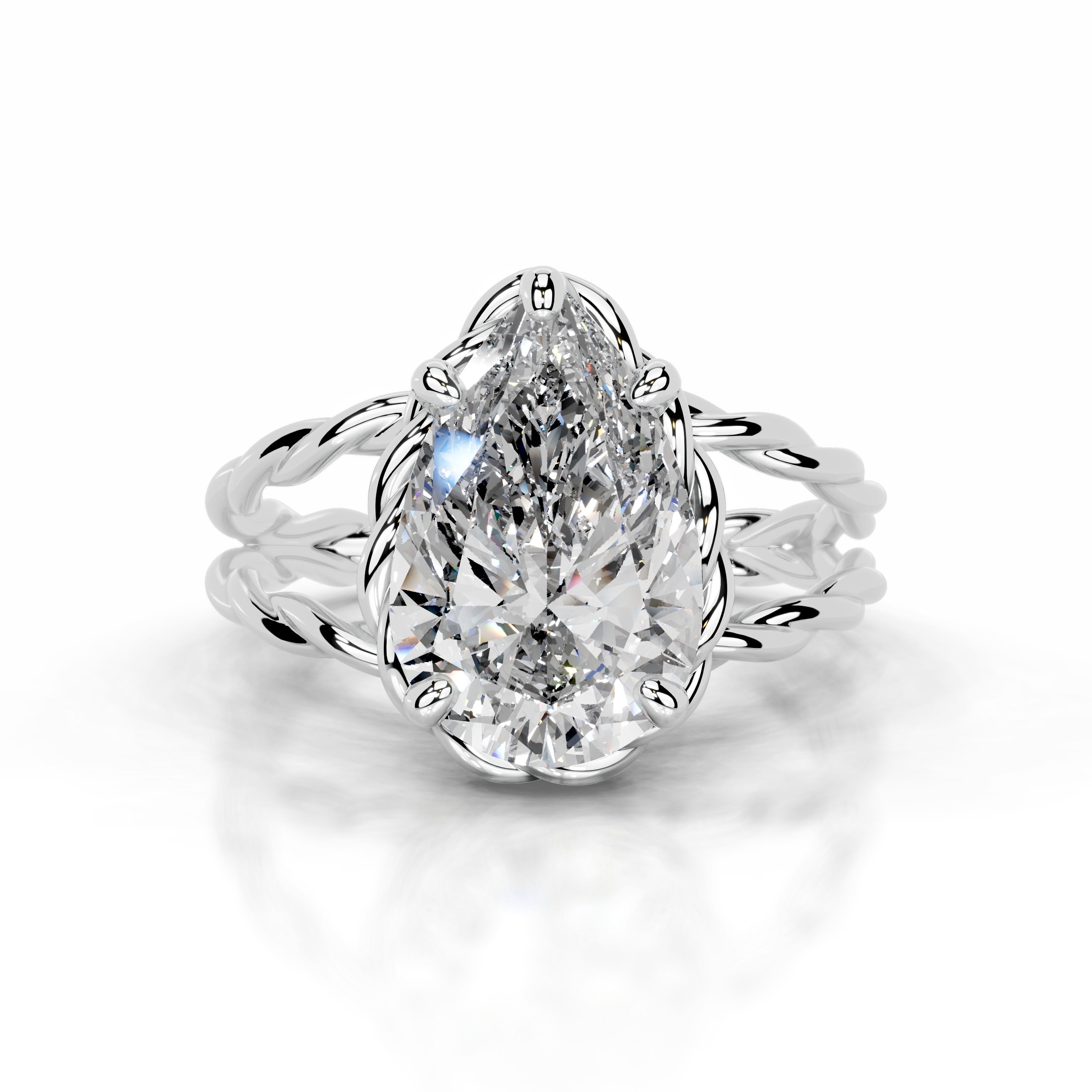 Yul Diamond Engagement Ring - 18K White Gold