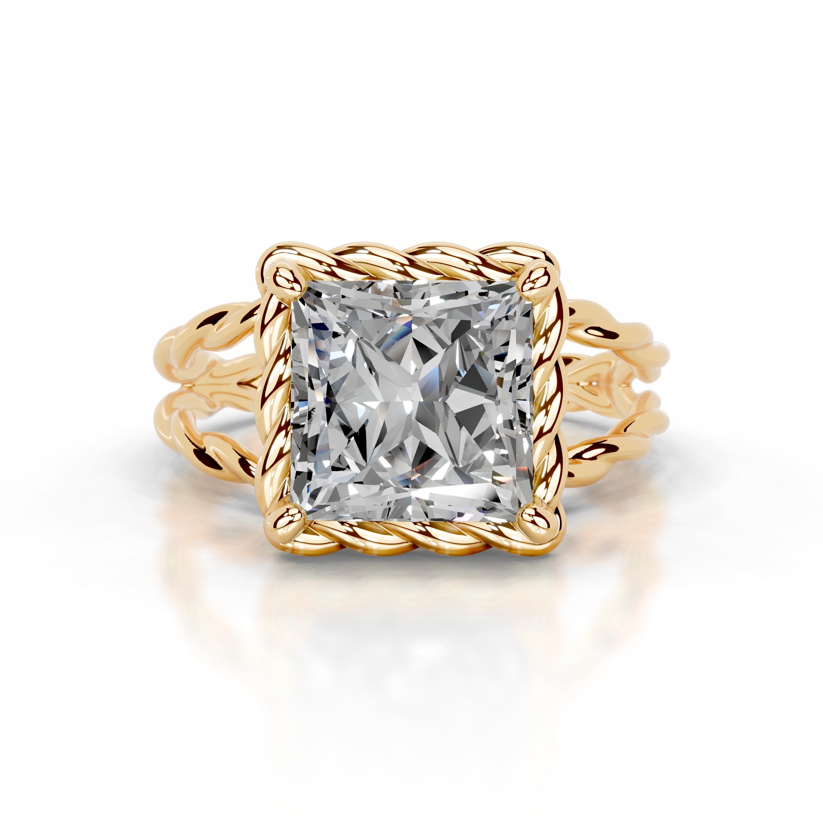 Yul Diamond Engagement Ring - 18K Yellow Gold