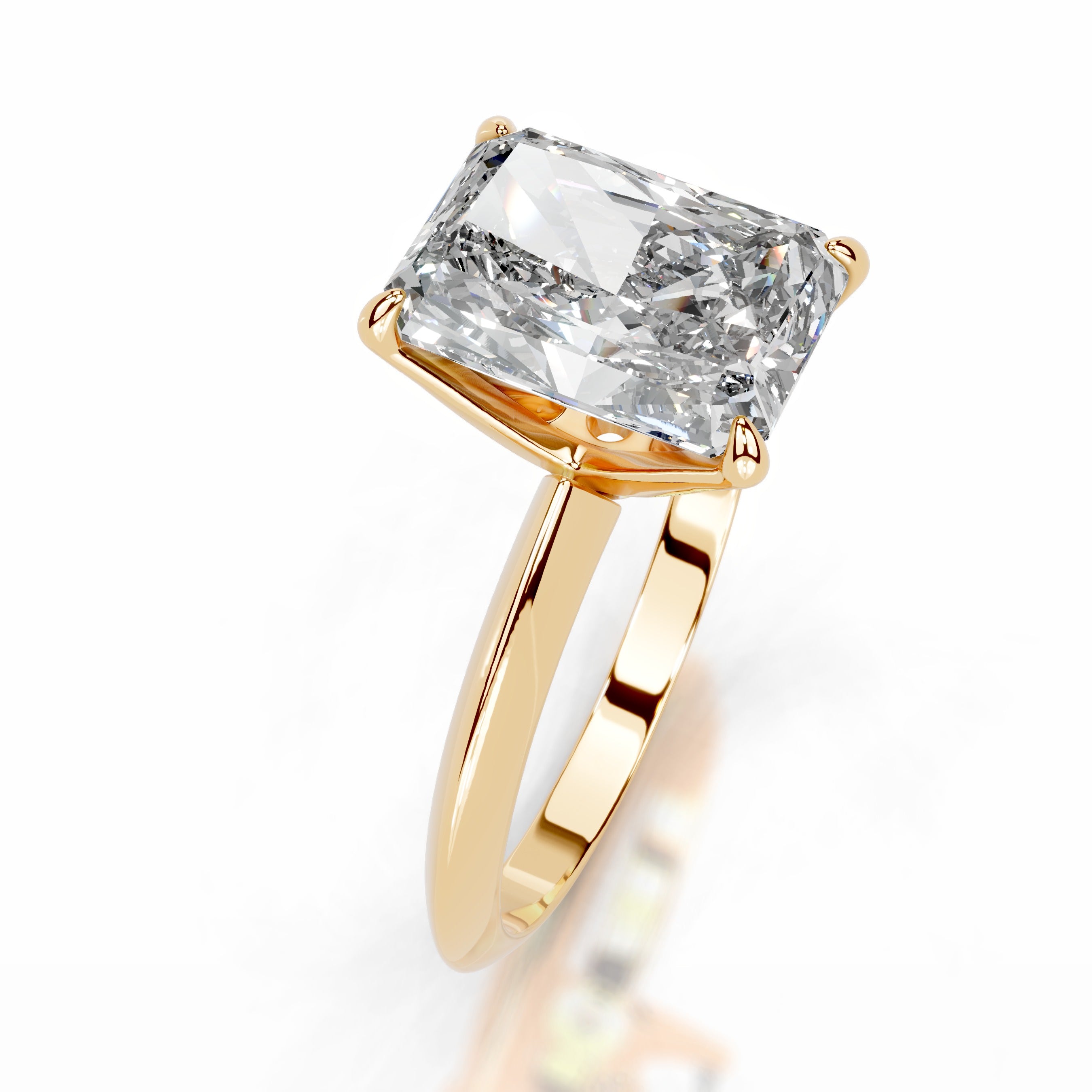 Evie Diamond Engagement Ring - 18K Yellow Gold