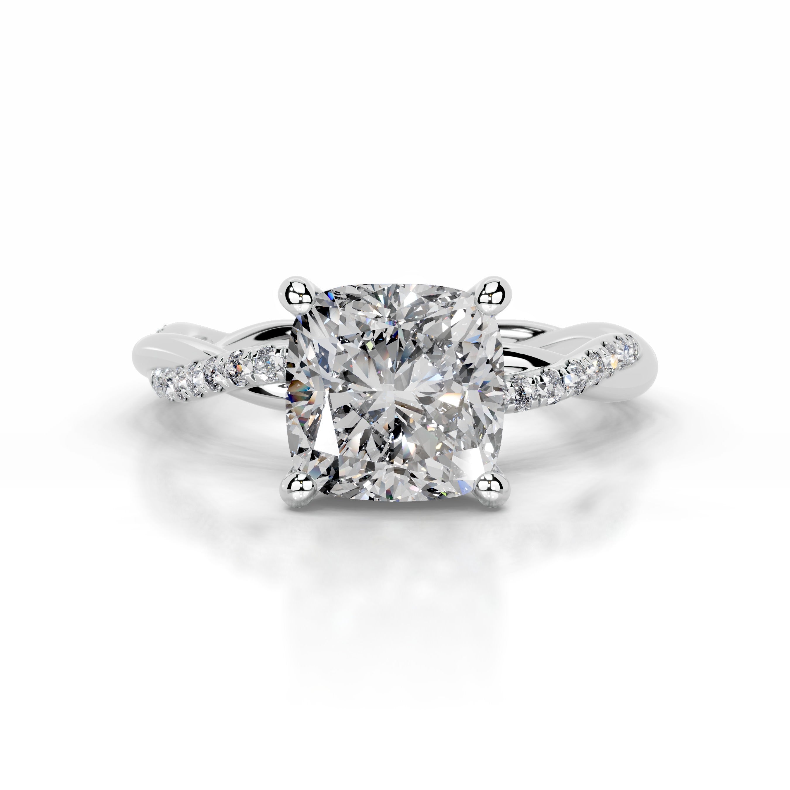 Crystal Diamond Engagement Ring - Platinum - Main Stone 1.7 Carat