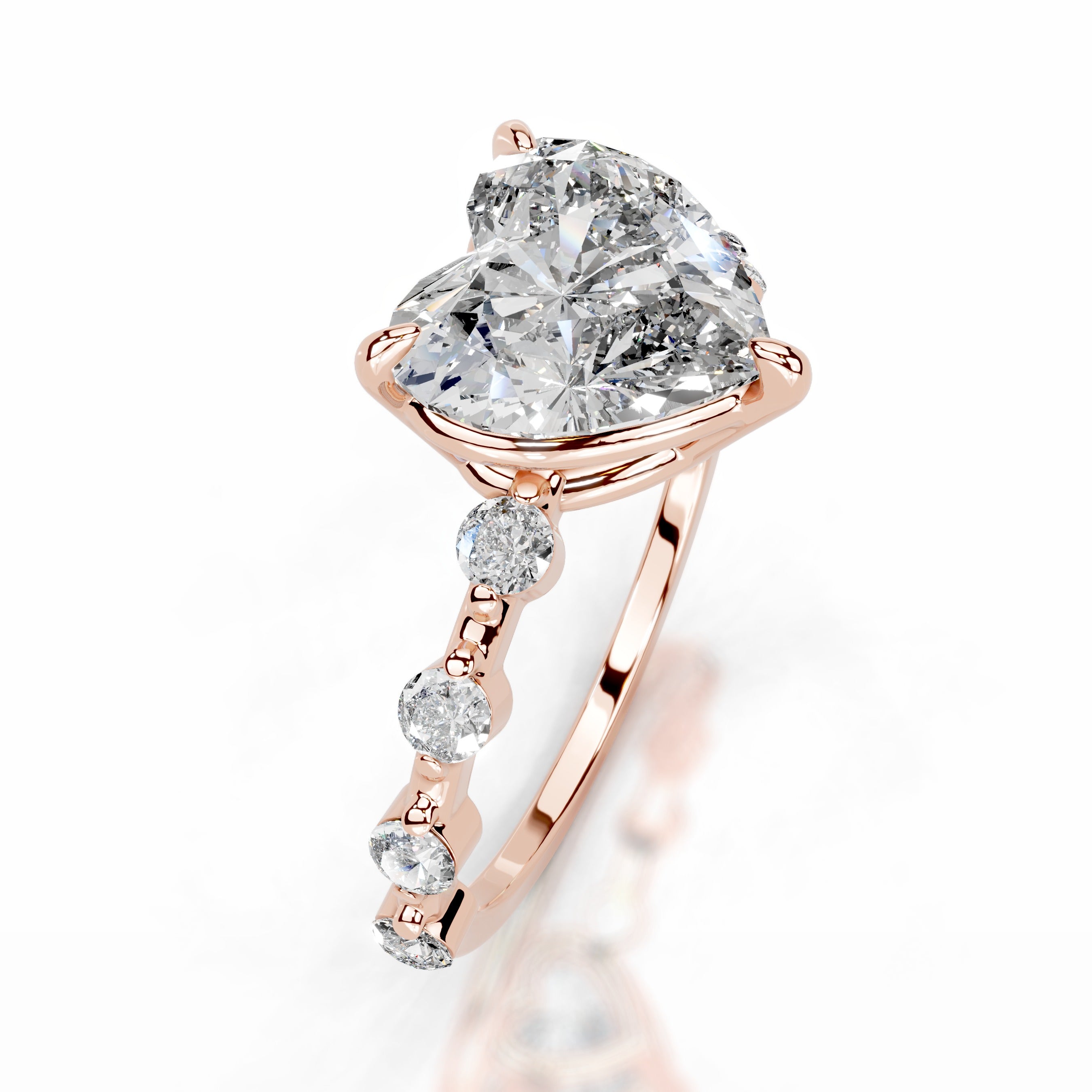 Bell Diamond Engagement Ring - 14K Rose Gold