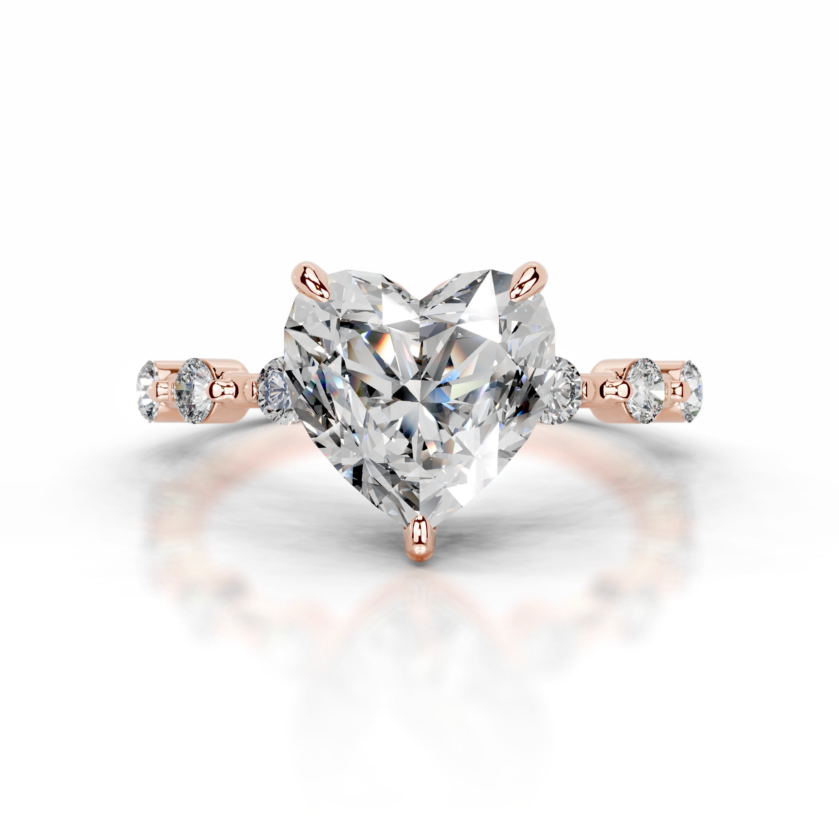 Bell Diamond Engagement Ring - 14K Rose Gold