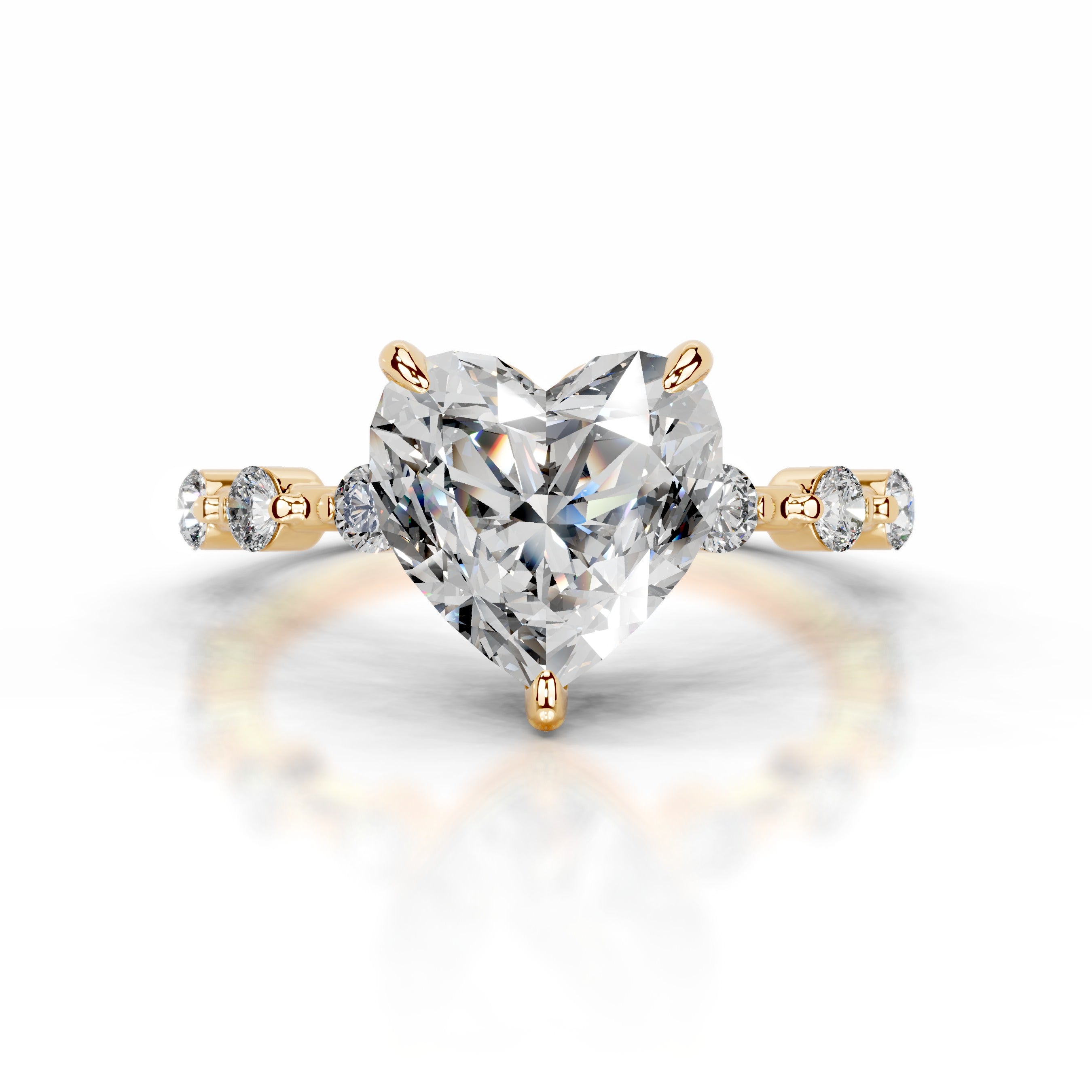 Bell Diamond Engagement Ring - 18K Yellow Gold