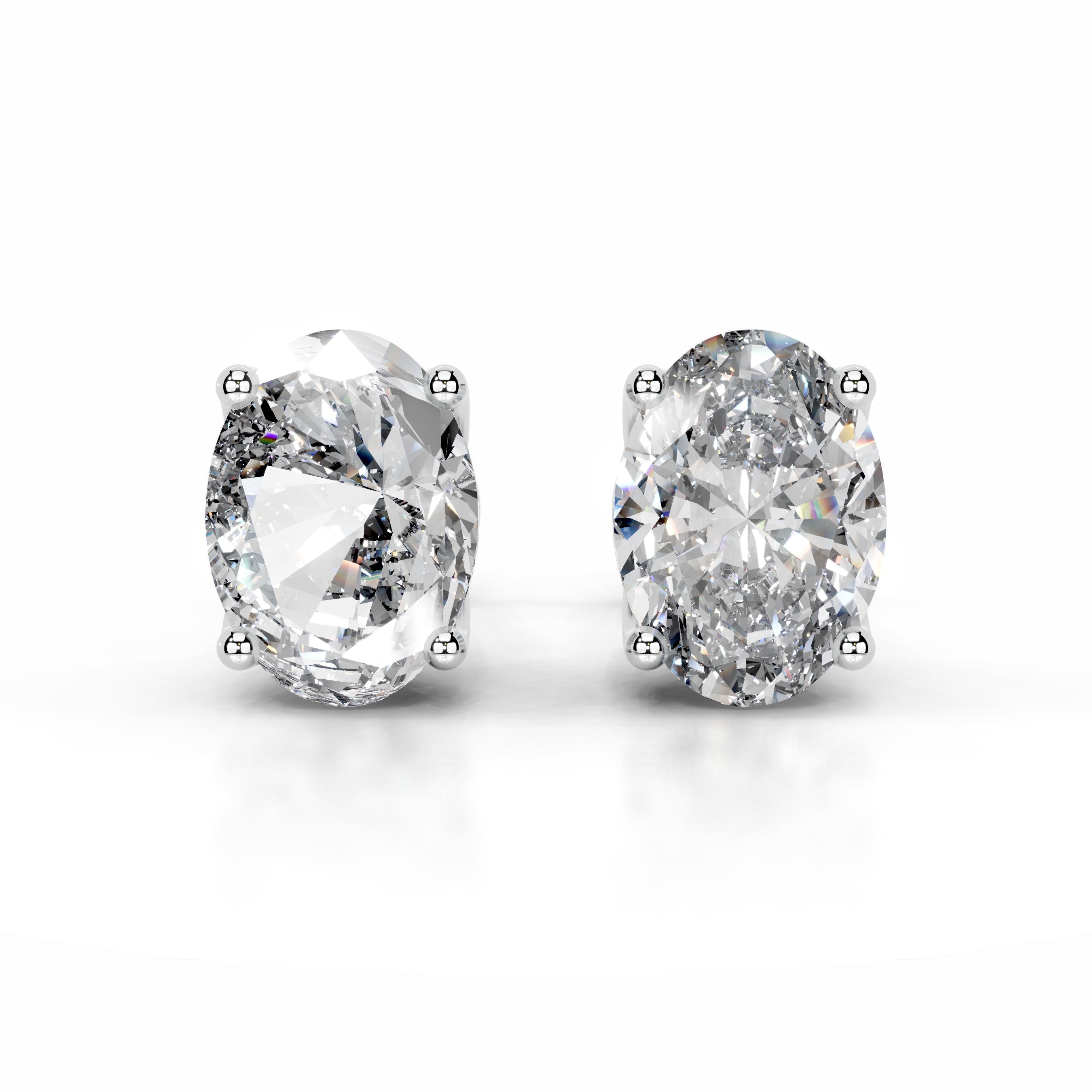 Doris Diamond Studs Earrings - 18K White Gold