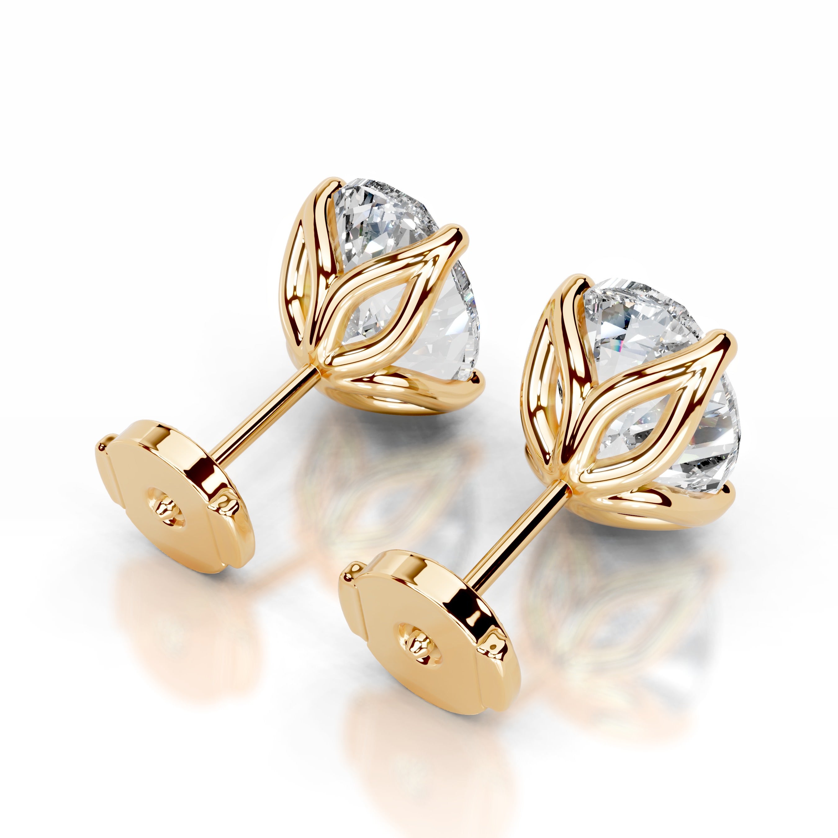 Doris Lab Grown Diamond Studs Earrings - 18K Yellow Gold