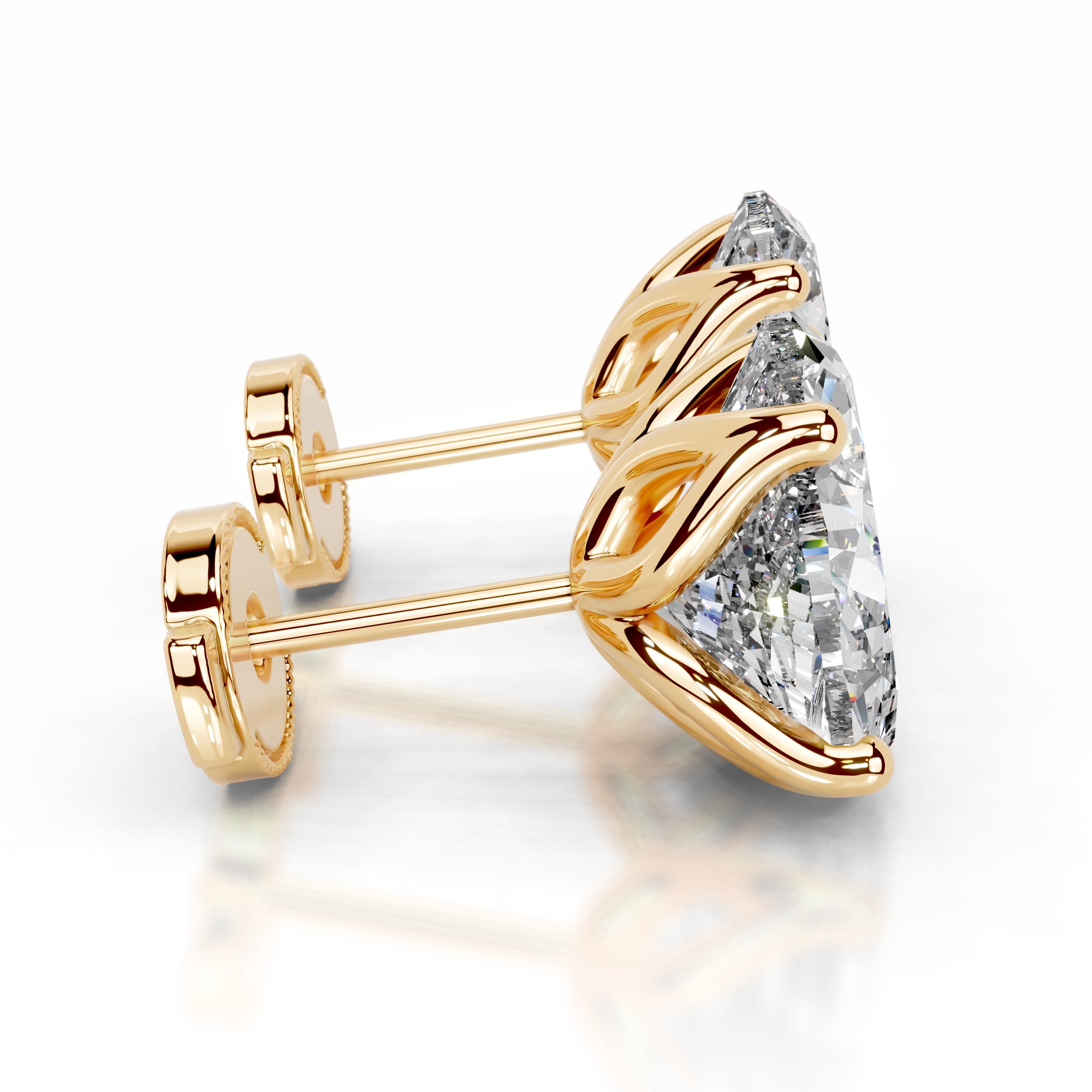 Doris Lab Grown Diamond Studs Earrings - 18K Yellow Gold