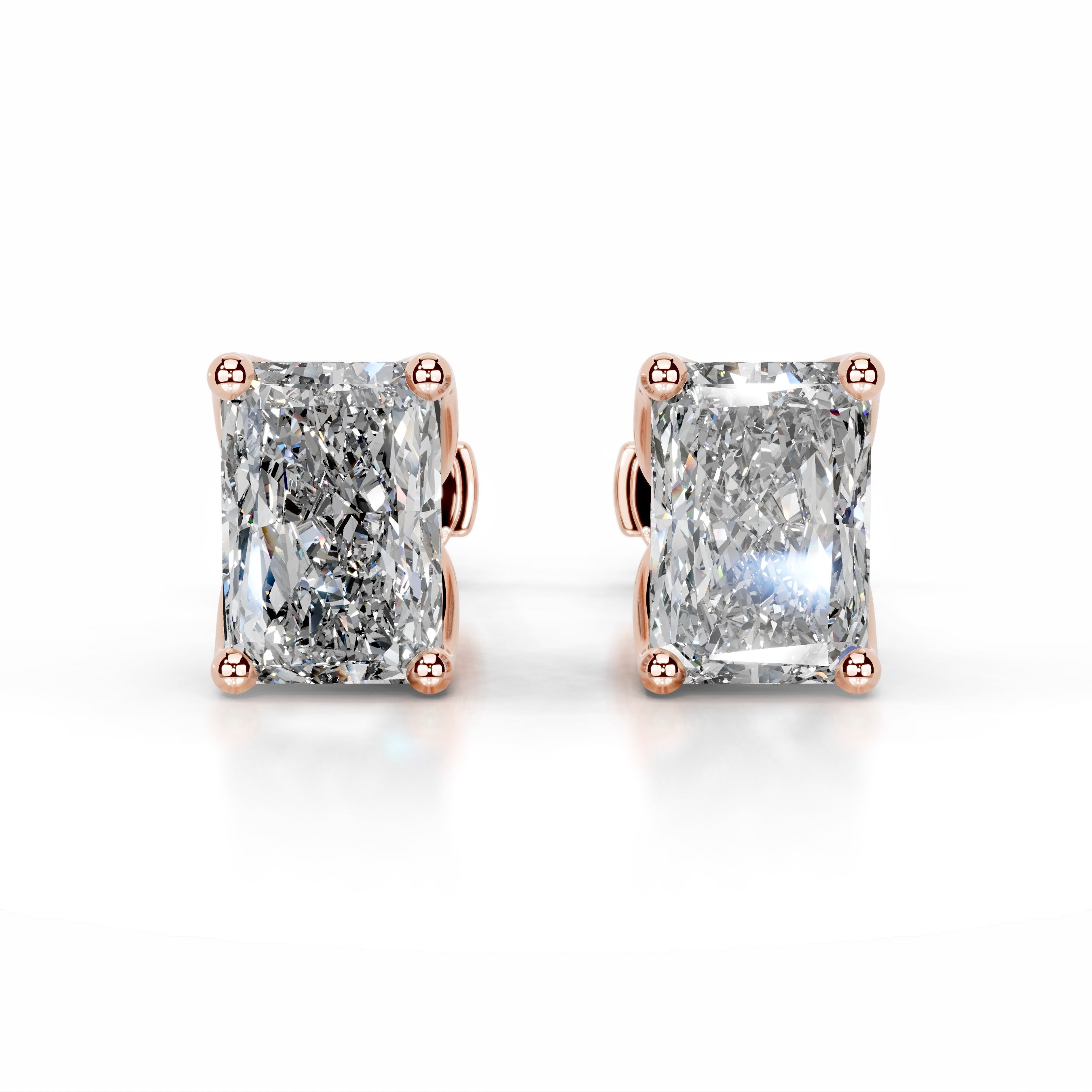 Doris Diamond Studs Earrings - 14K Rose Gold