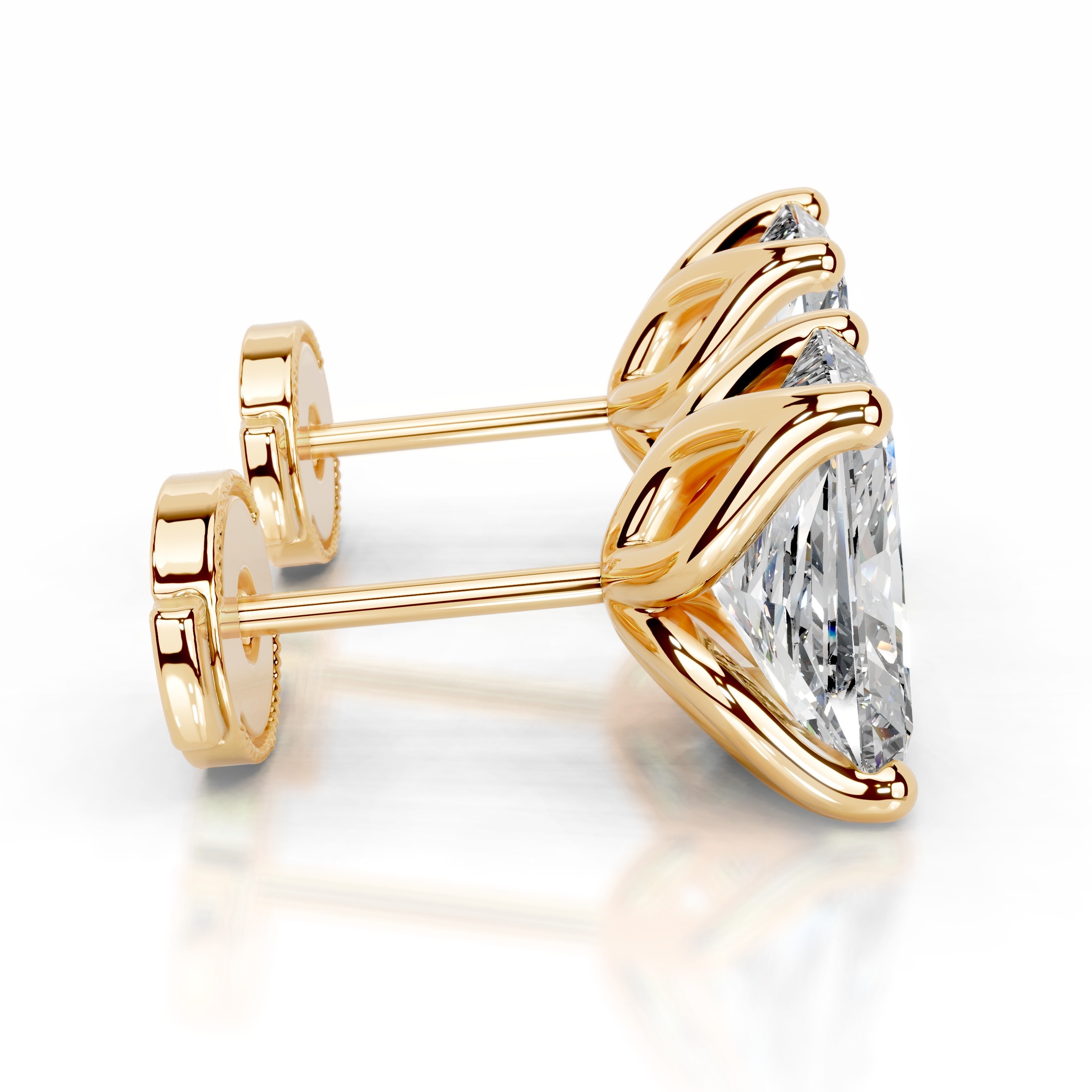 Doris Diamond Studs Earrings - 18K Yellow Gold