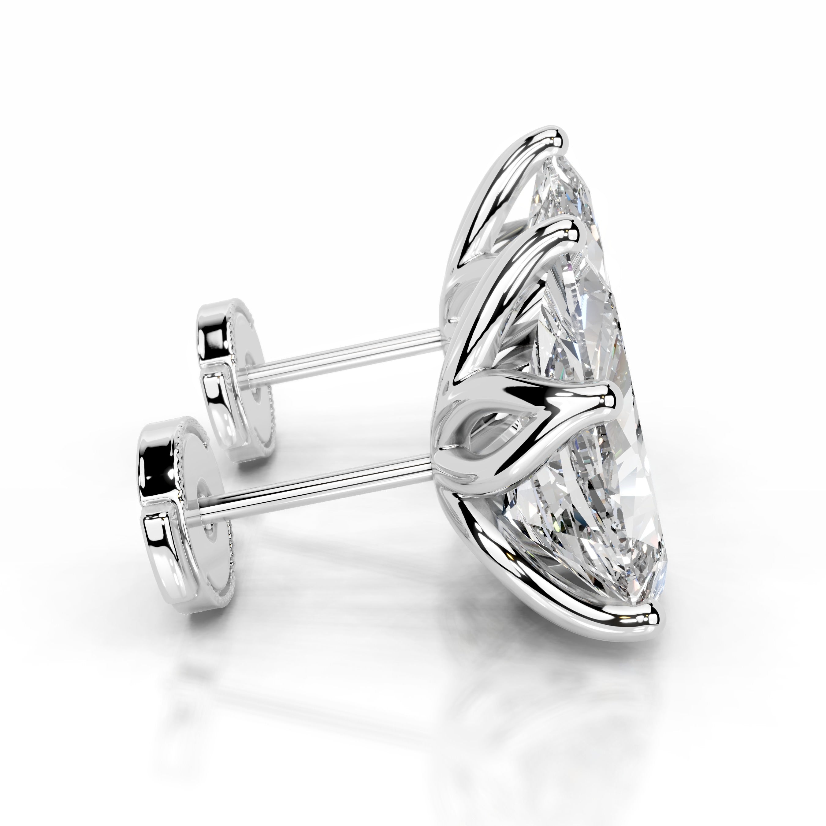 Doris Diamond Studs Earrings - 14K White Gold