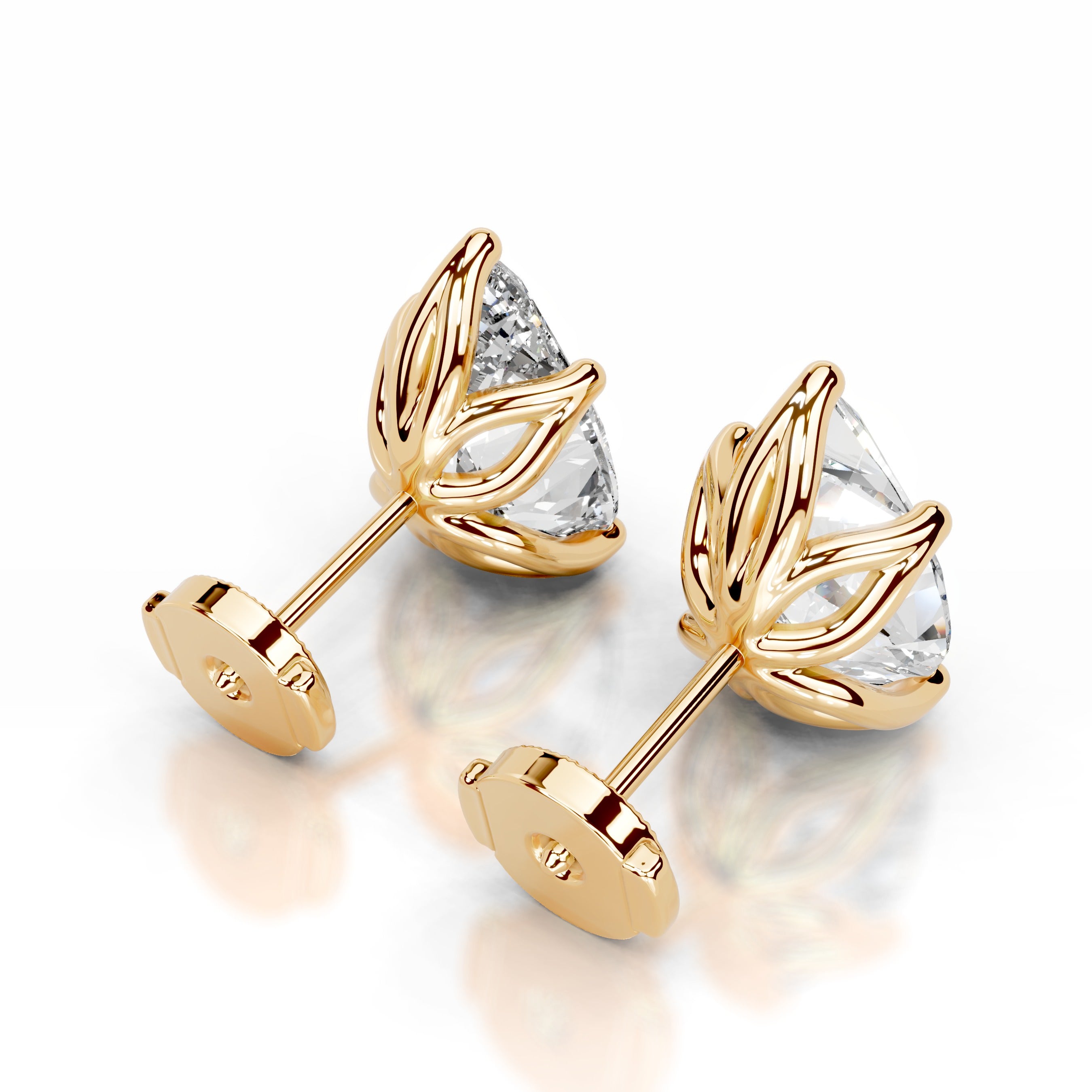 Doris Diamond Studs Earrings - 18K Yellow Gold