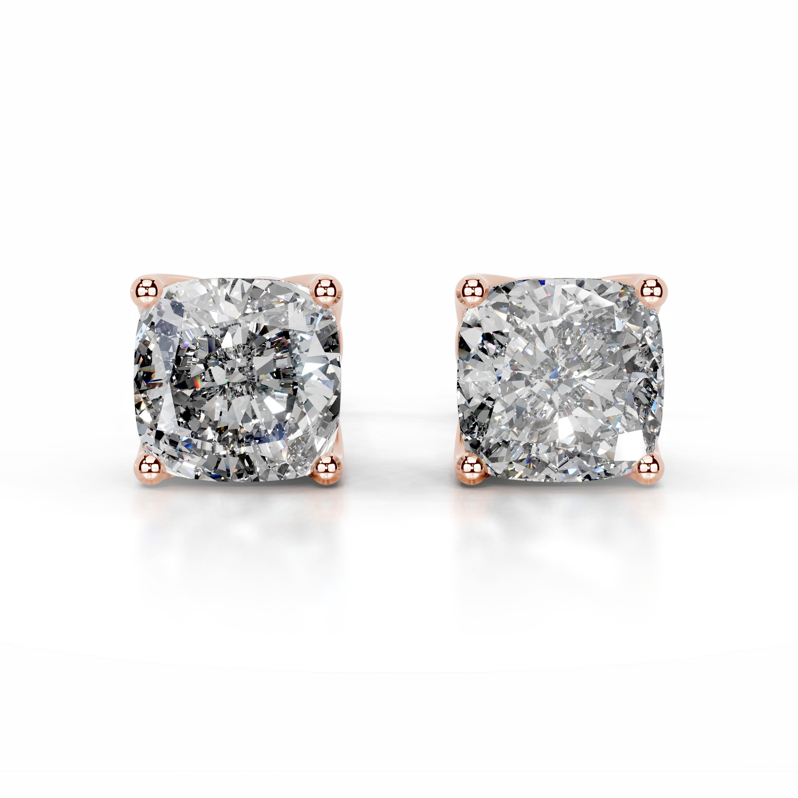 Doris Diamond Studs Earrings - 14K Rose Gold