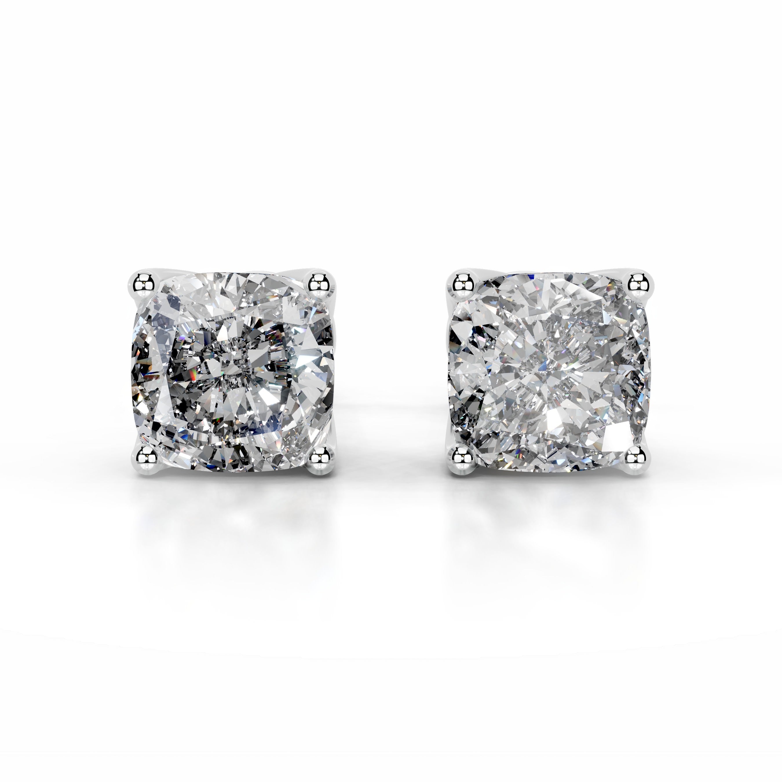 Doris Diamond Studs Earrings - 14K White Gold