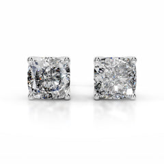 Doris Diamond Studs Earrings - 18K White Gold